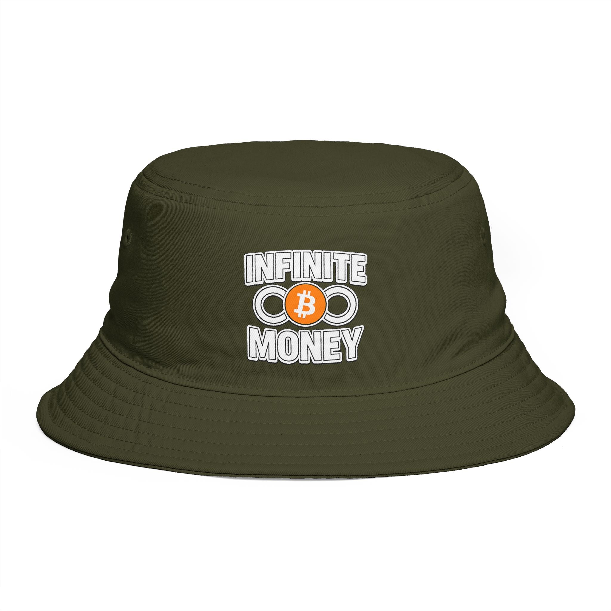 Infinite Money Bitcoin Bucket Hat Crypto BTC Streetwear Hat Hat for Bitcoin Fans & Traders 7 colors 100% cotton