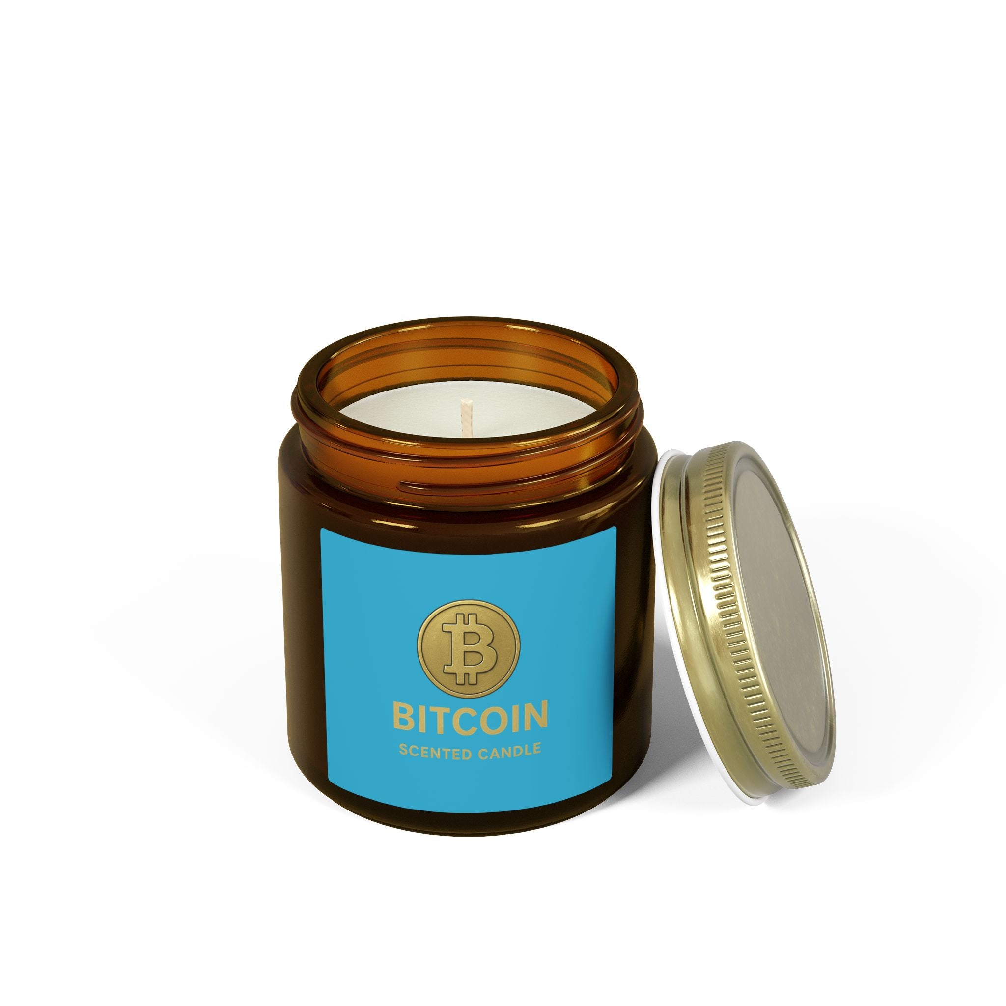 Bitcoin Logo Candles Coconut Apricot Wax 4 oz & 9 oz sizes 8 fragrances available