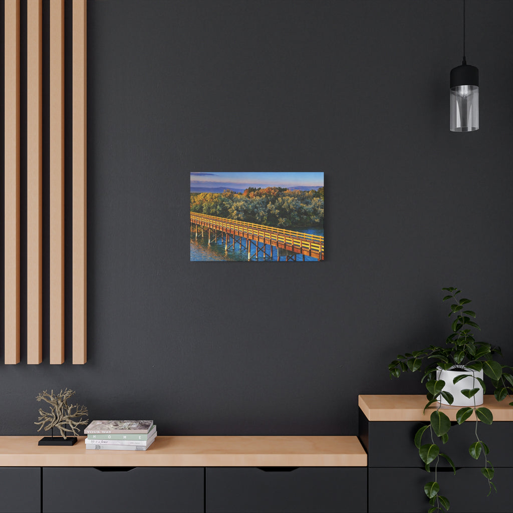 Jackson Bridge Matte Canvas Idaho Wall Art Scenic Snake River Rustic Mountain Décor 6 sizes