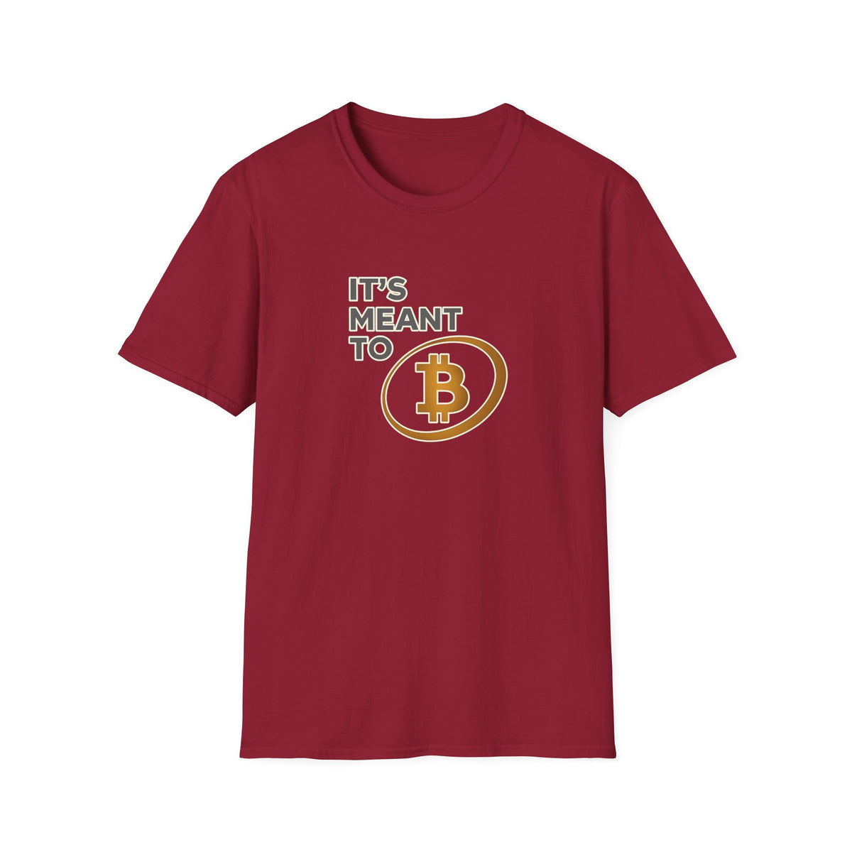 SatsandStripes.com It's Meant to B Bitcoin Shirt Crypto Investor Tee BTC Logo T-Shirt Orange Bitcoin Merch red