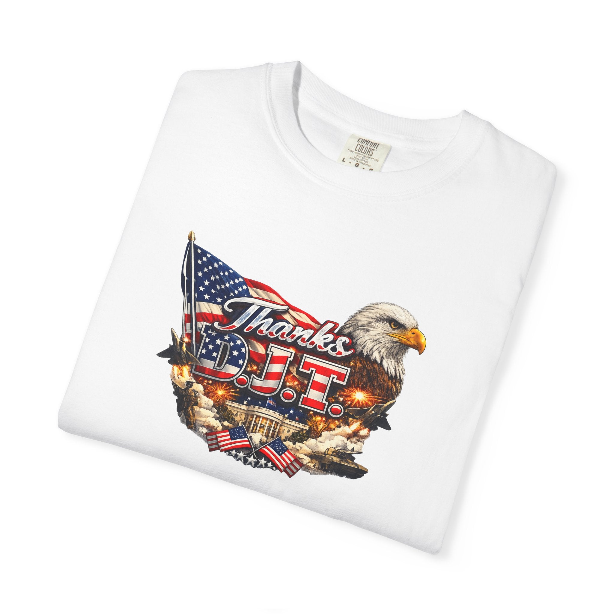 Thanks D.J.T Patriotic Eagle Shirt American Flag Graphic Tee USA Pride Freedom T-Shirt Patriotic Gift 7 colors 100% cotton