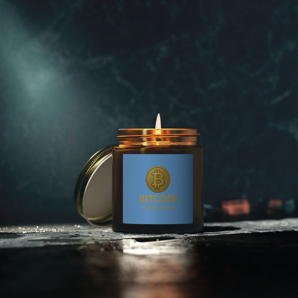 Bitcoin Logo Coconut-Apricot Wax Candle 4 oz & 9 oz sizes 8 fragrances available