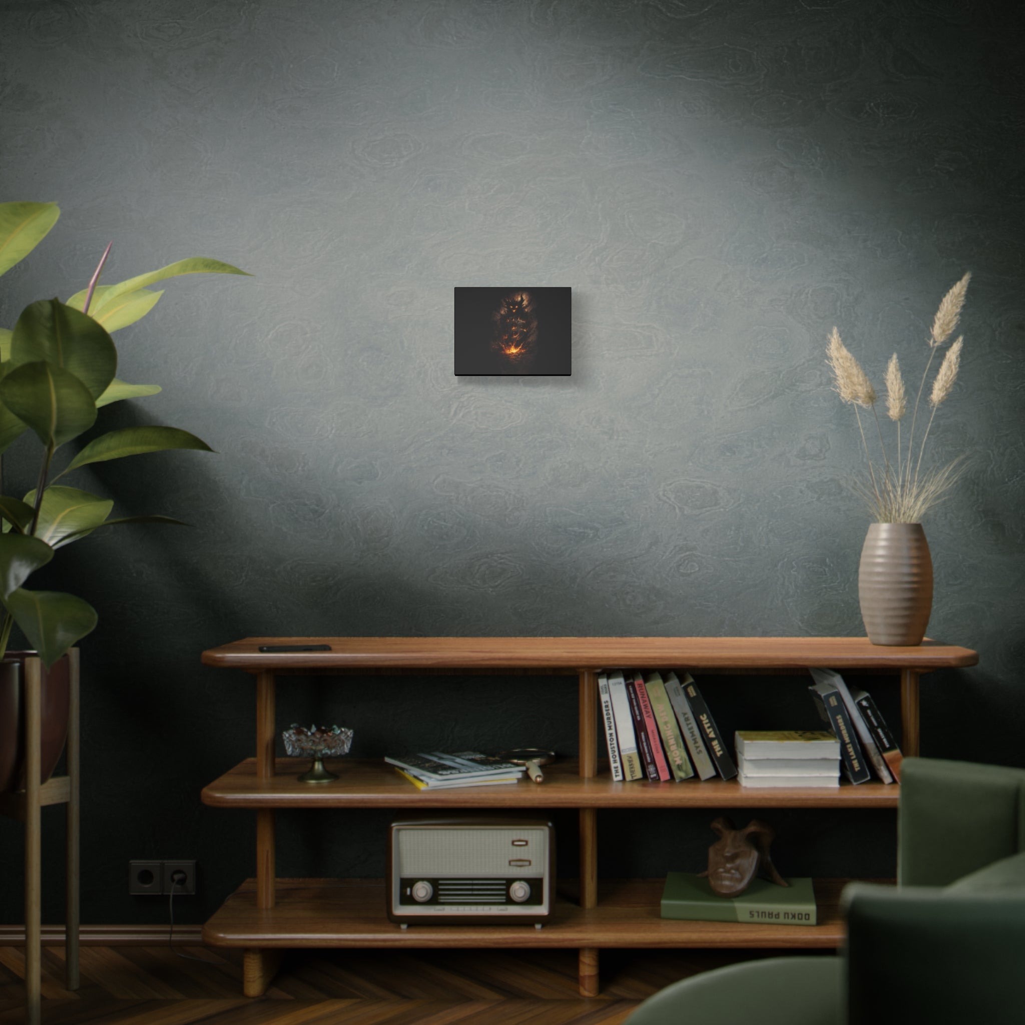 Bitcoin Dark Shadow Matte Canvas Bitcoin Wall Art 12 x 9