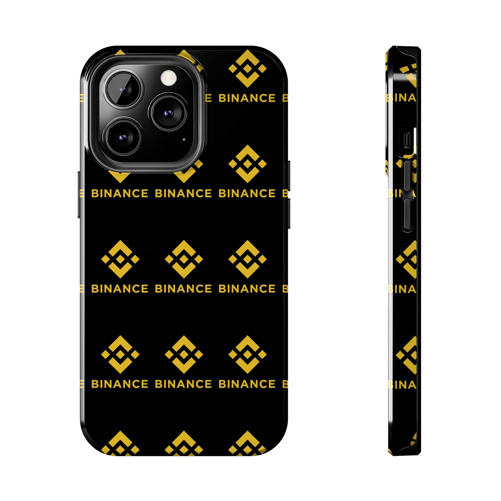 Binance Tough Phone Case BNB Crypto Phone Case iPhone and Samsung Case Glossy Protective Cover Binance Logo Case