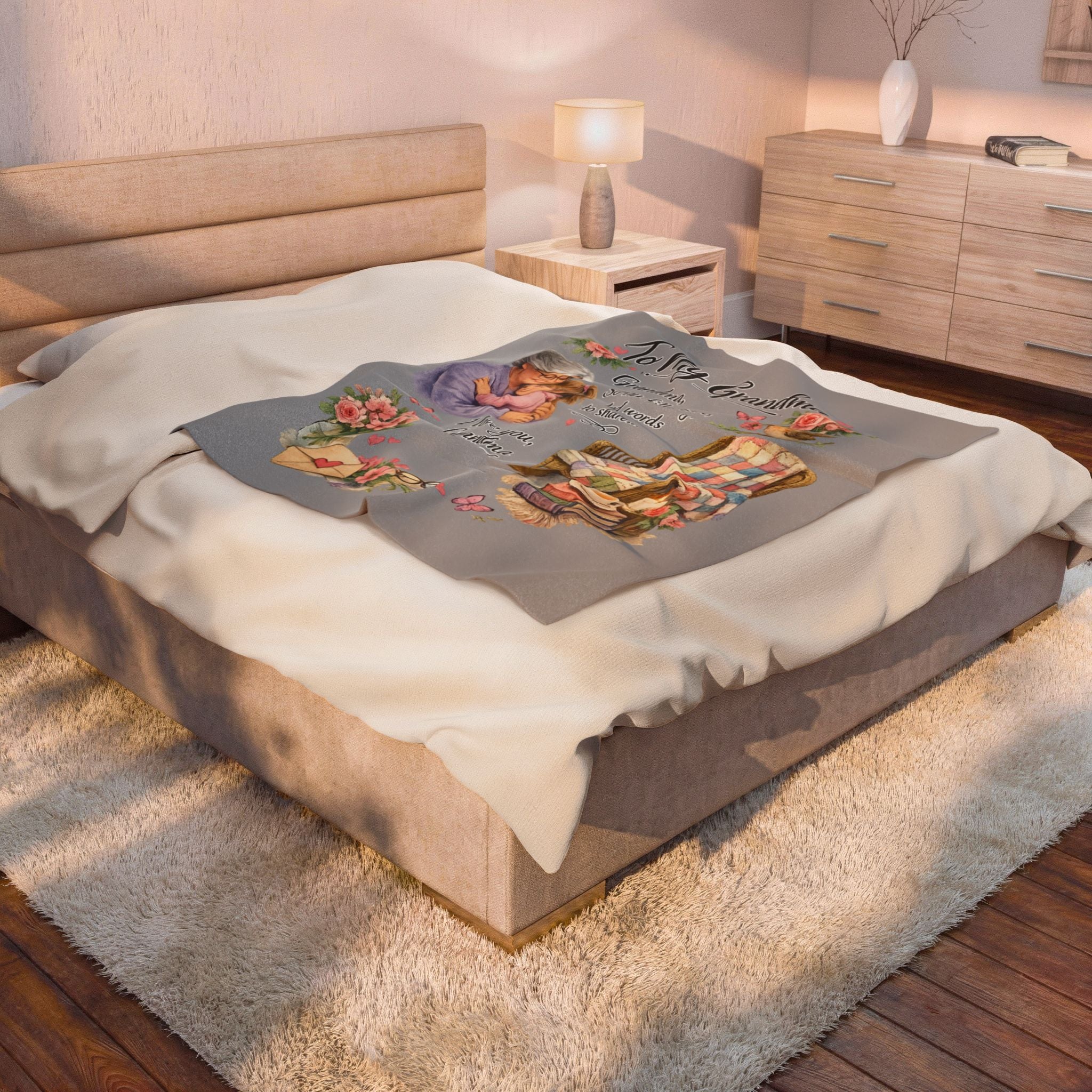 Wrap Grandma in Love Literally Grandma Blanket Throw Cozy Gift from Grandchild Grandma Birthday 50" x 60"
