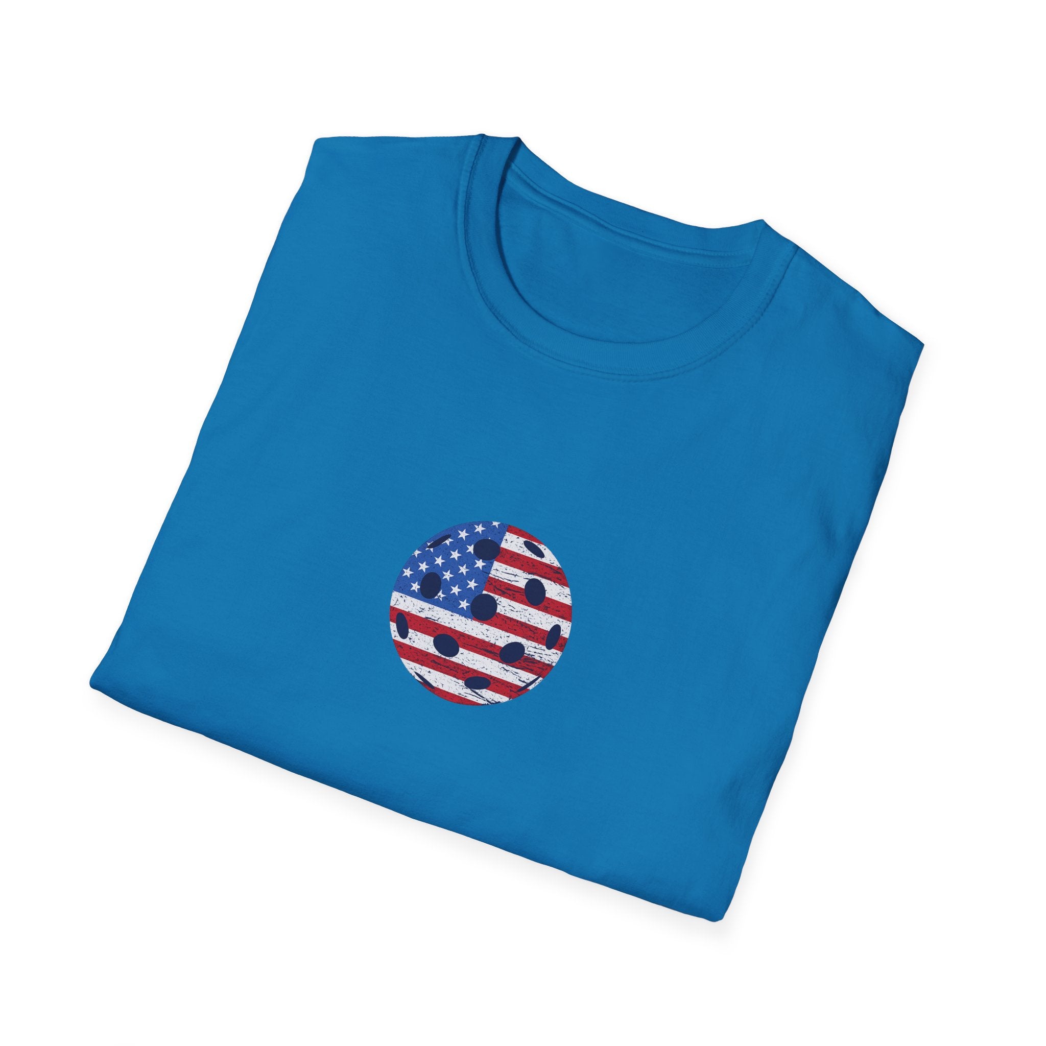 Patriotic Pickleball Shirt USA Flag Pickleball Tee Fourth of July Gift for Players 10 colors 100% cotton