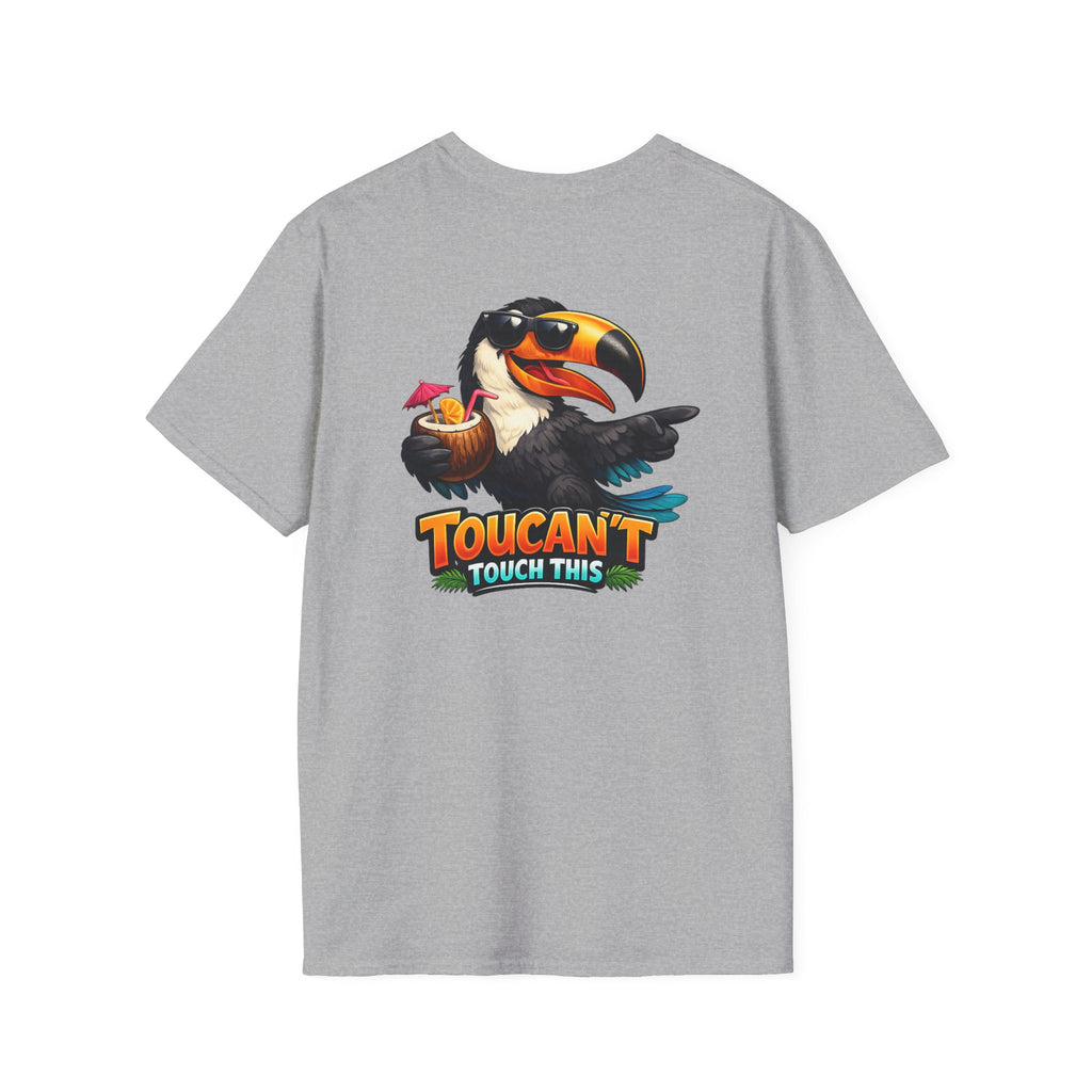 Toucan't Touch This Funny Toucan T-Shirt Tropical Beach Pun Graphic Tee Back Print 4 colors -  100% cotton