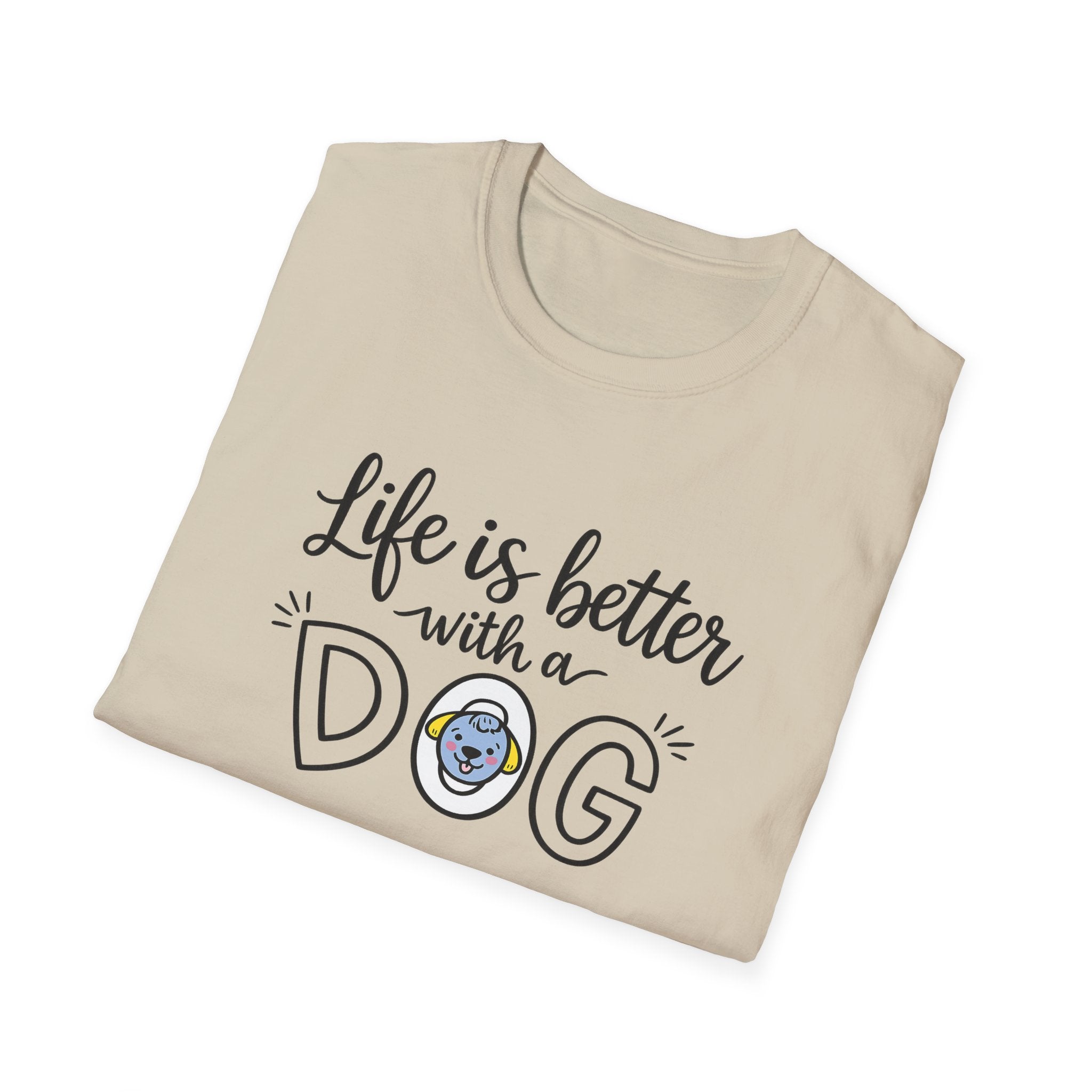 Life Is Better With a Dog Shirt Dog Lover TShirt Pet Owner Gift Cute Dog T-Shirt Dog Owner Gift 6 colors 100% cotton
