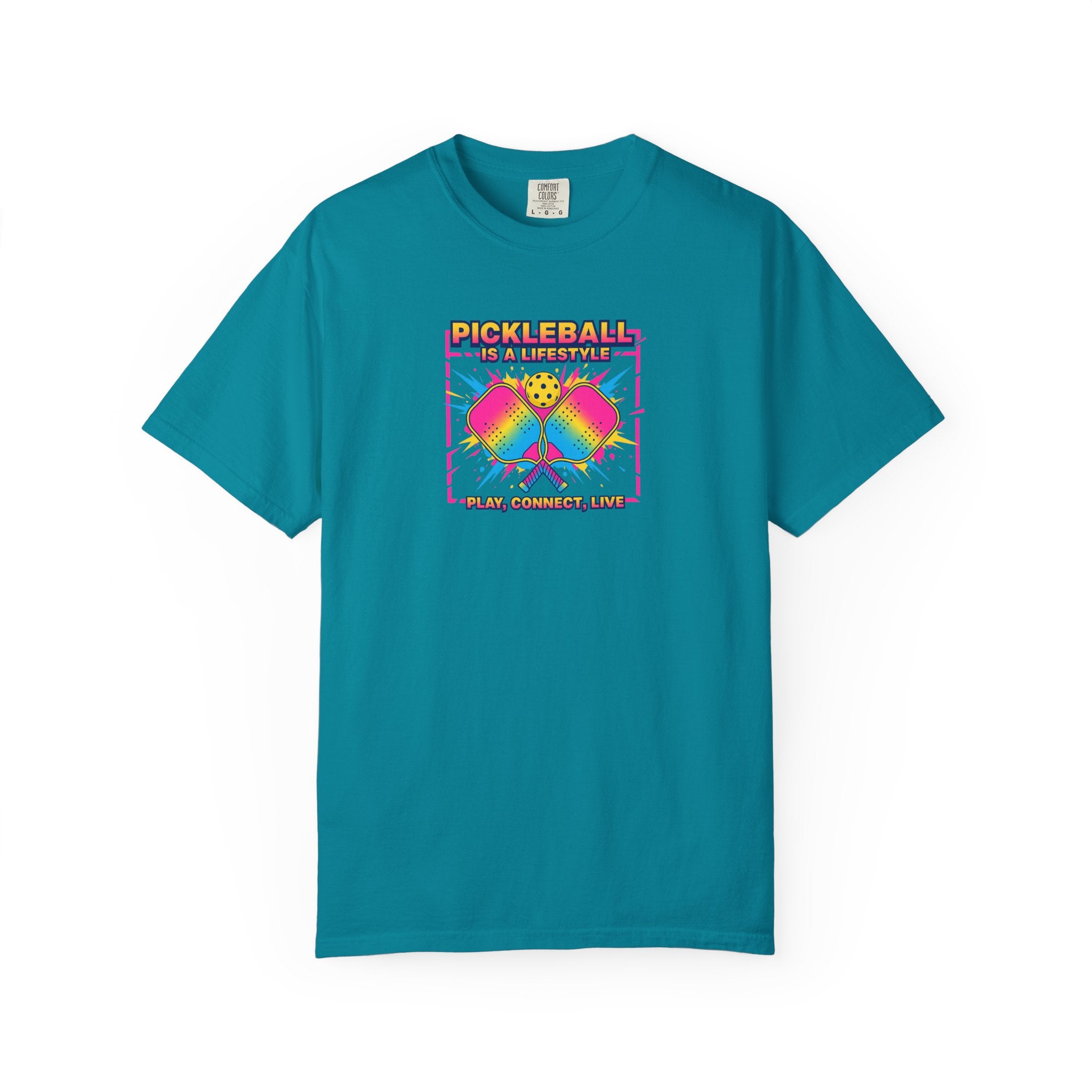 Bring your Love for Pickleball to Life with this Tee Pickleball Is a Lifestyle Play Connect Live T-shirt 7 colors 100% cotton