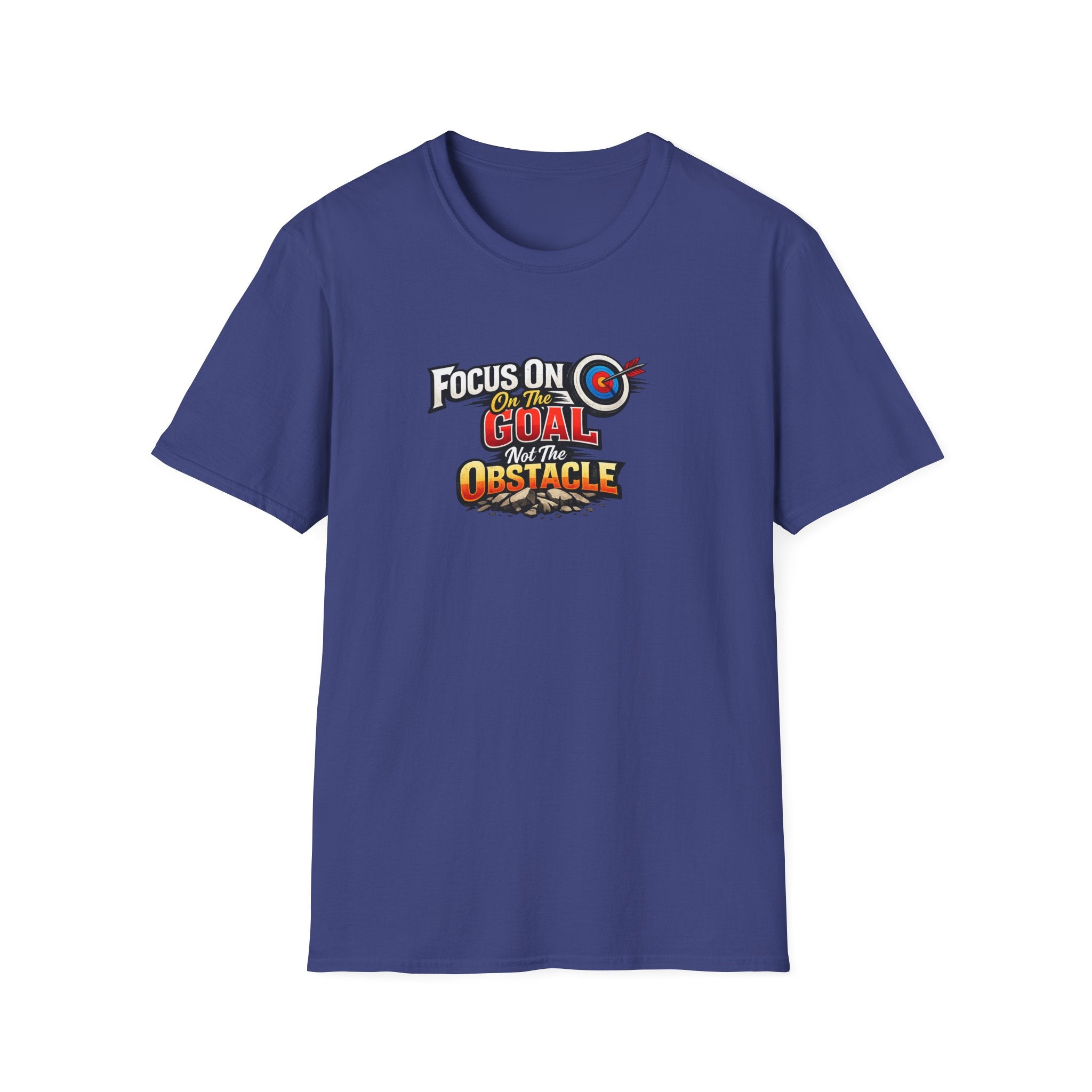 Focus On The Goal Not The Obstacle T-Shirt Motivational Quote Shirt Inspirational Graphic Tee Mindset Success Shirt 100% cotton