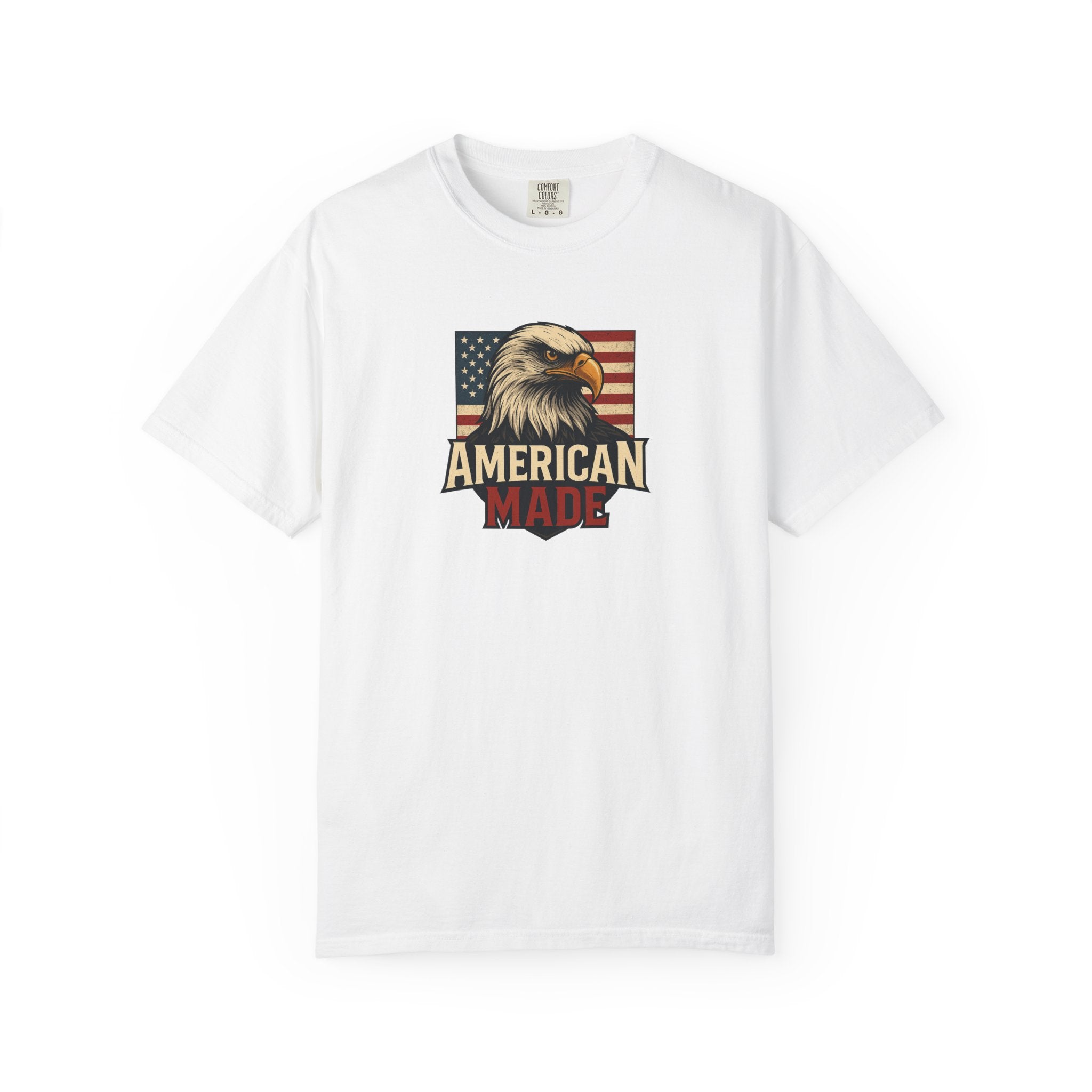 Sats and Stripes Patriotic Eagle T-Shirt for Freedom Lovers American Made USA Pride Gift White