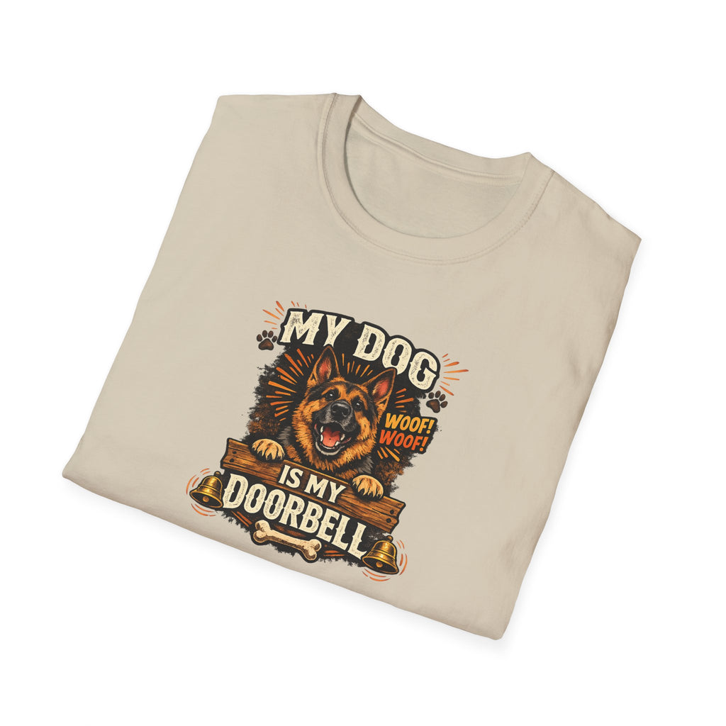 My Dog Is My Doorbell T-Shirt Funny Dog Lover Shirt Dog Mom Tee Pet Owner Humor Shirt Cute Dog Graphic Tee 6 colors 100% cotton