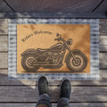 Riders Welcome Motorcycle Doormat Harley Inspired Classic Biker Welcome Mat for Garage, Porch, or Man Cave