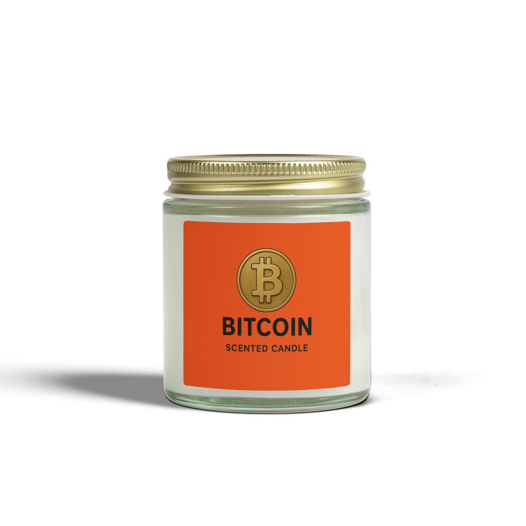 Bitcoin Logo Coconut-Apricot Wax Candle 4 oz & 9 oz sizes 8 fragrances available