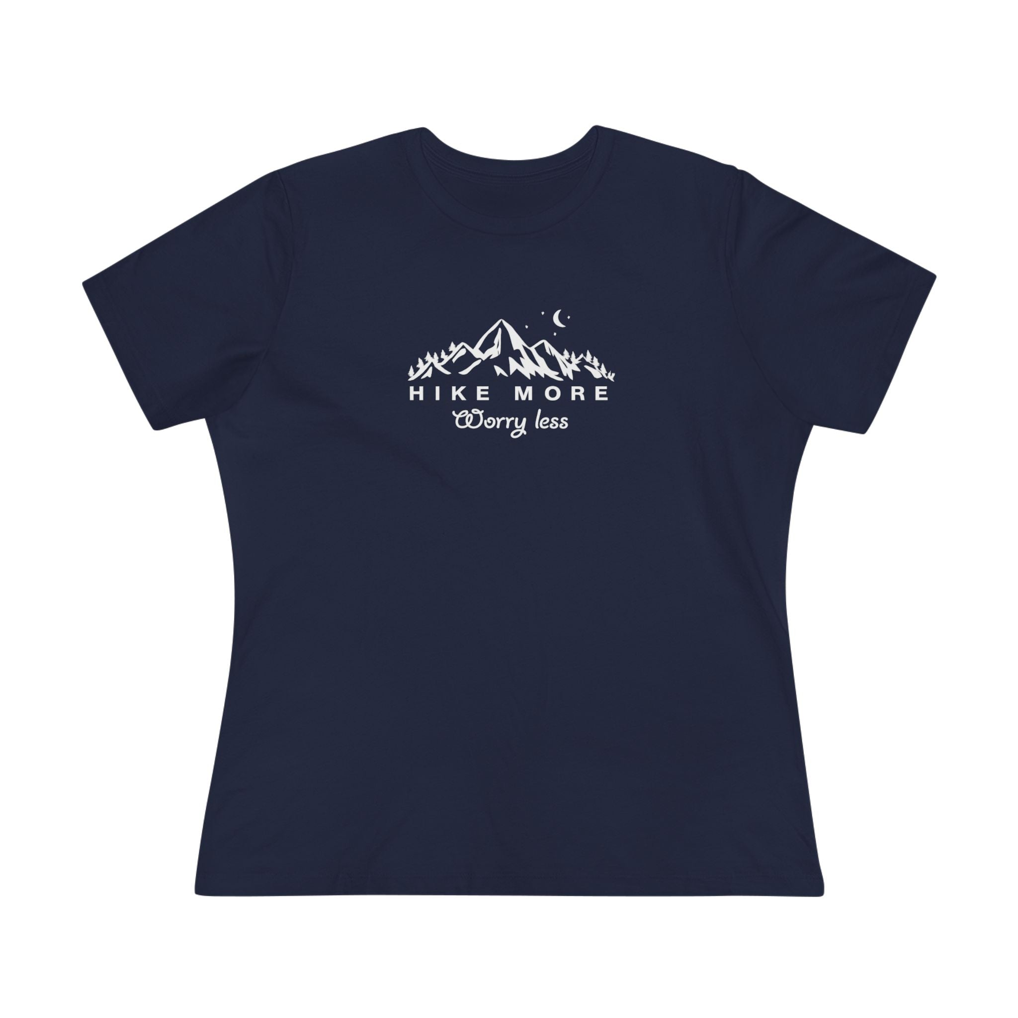Hike More Worry Less Women's Hiking Shirt Outdoor Adventure Tee Mountain T-Shirt Cute Hiking Top 4 colors 100% cotton