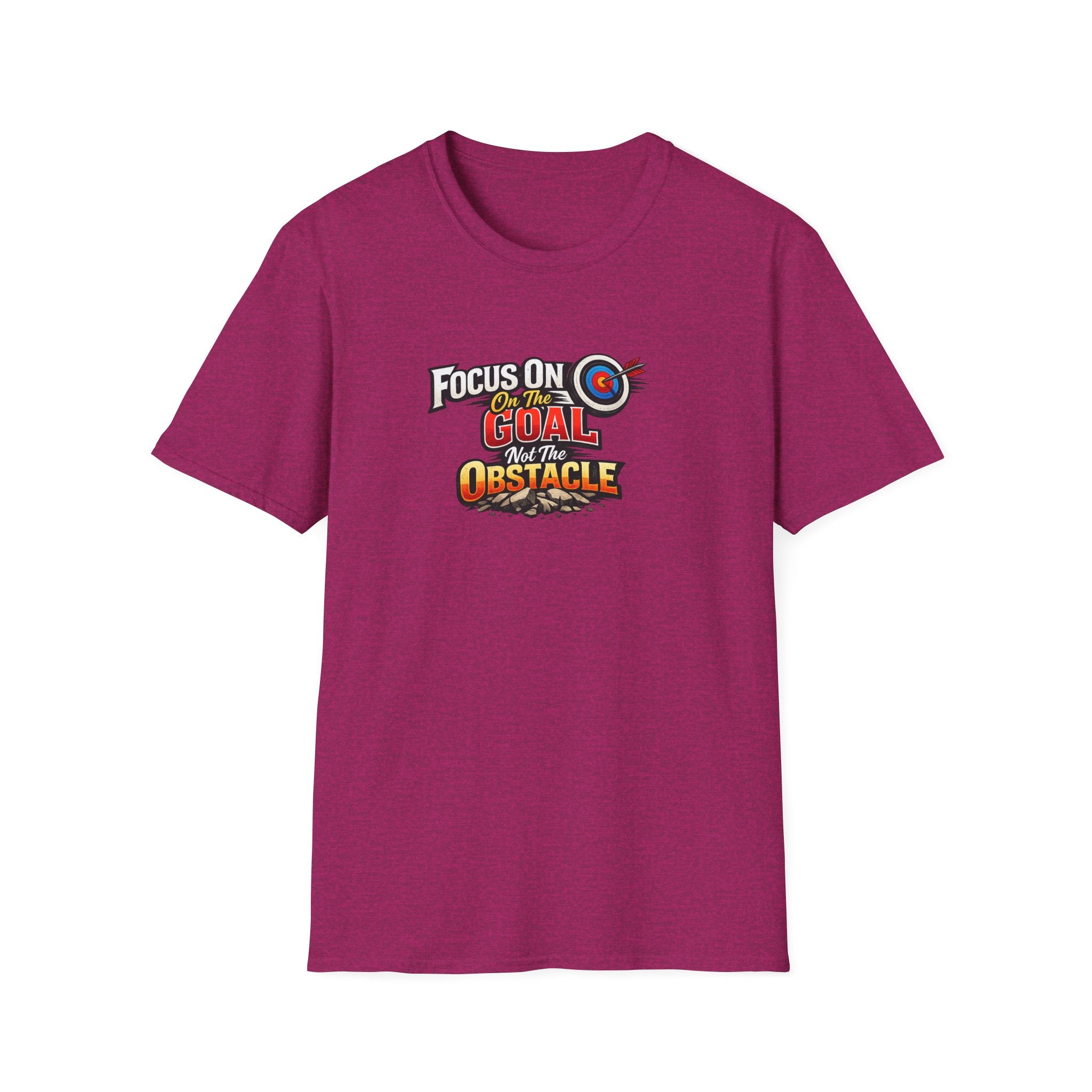 Focus On The Goal Not The Obstacle T-Shirt Motivational Quote Shirt Inspirational Graphic Tee Mindset Success Shirt 100% cotton