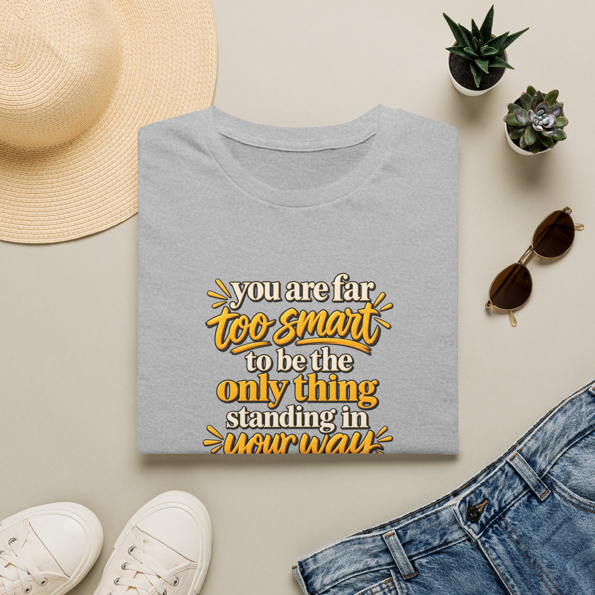 Too Smart to Stand in Your Own Way – Motivational Unisex Graphic Softstyle® T-Shirt