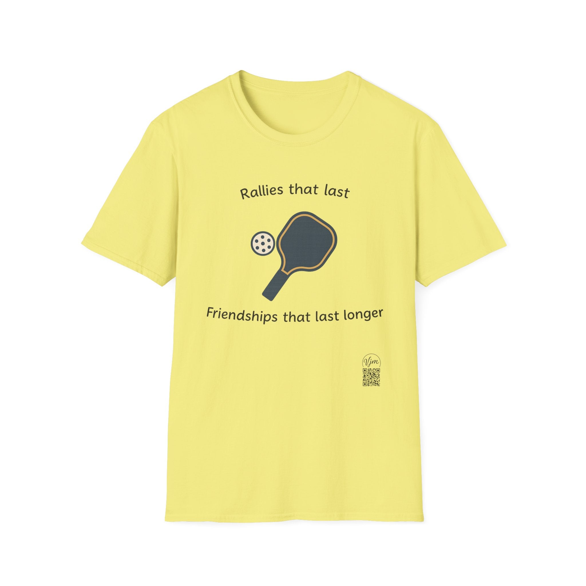 Sats and Stripes Pickleball Friends Forever T-Shirt Tee Rallies That Last Friendships That Last Longer Yellow