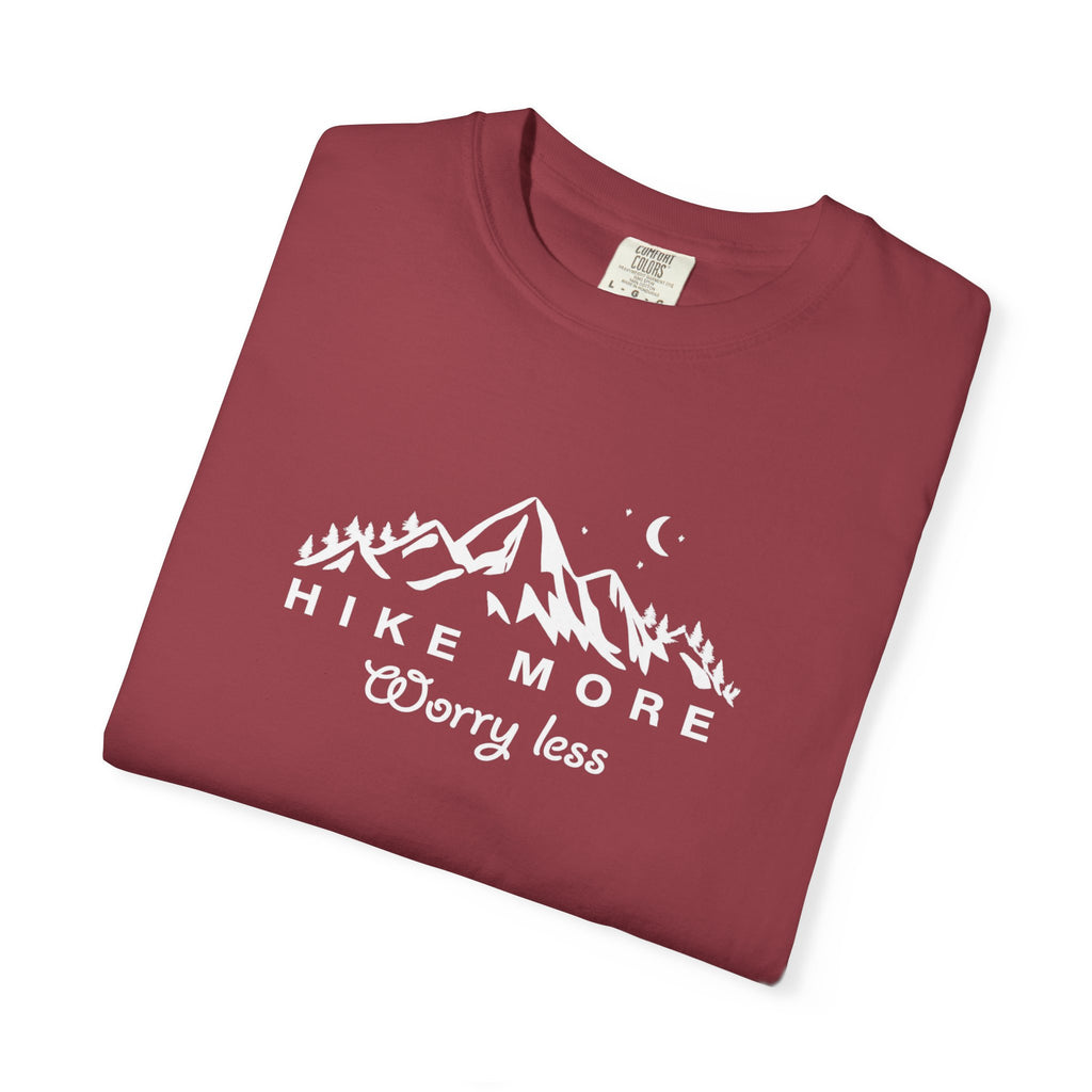Hike More Worry Less Shirt Hiking TShirt Outdoor Adventure Tee Mountain Nature Lover Gift Hiking Tee 7 colors 100% cotton