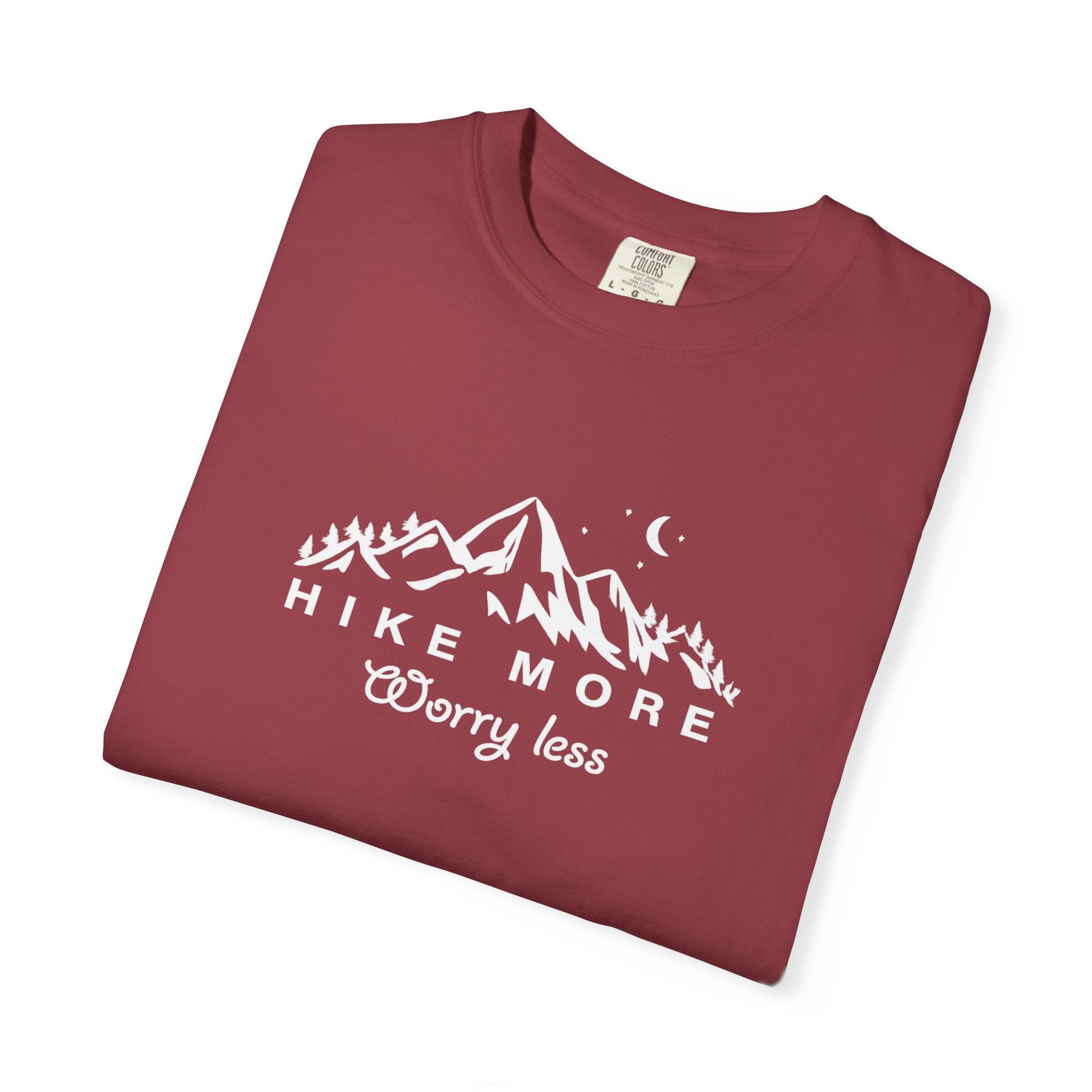 Hike More Worry Less Shirt Hiking TShirt Outdoor Adventure Tee Mountain Nature Lover Gift Hiking Tee 7 colors 100% cotton