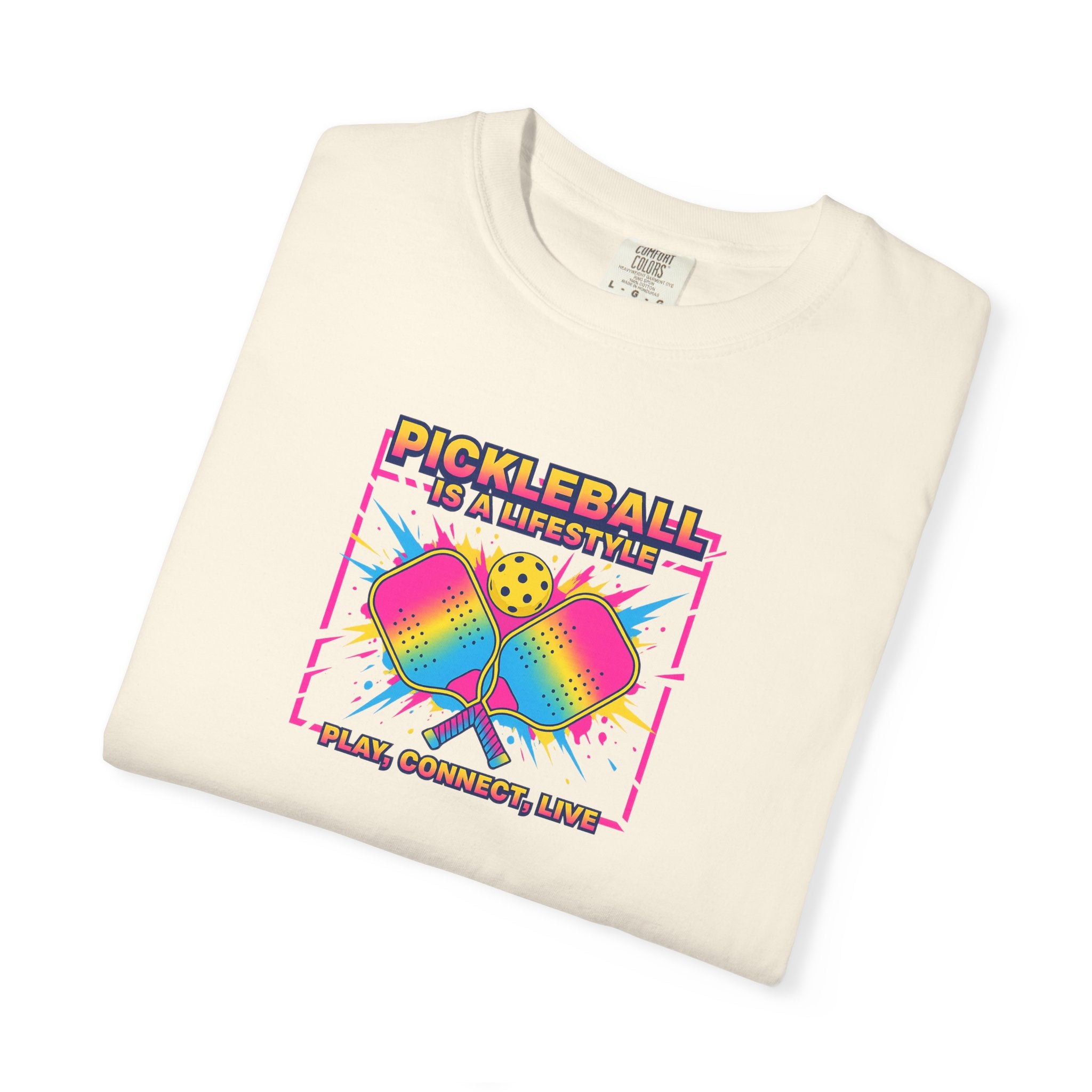 Bring your Love for Pickleball to Life with this Tee Pickleball Is a Lifestyle Play Connect Live T-shirt 7 colors 100% cotton
