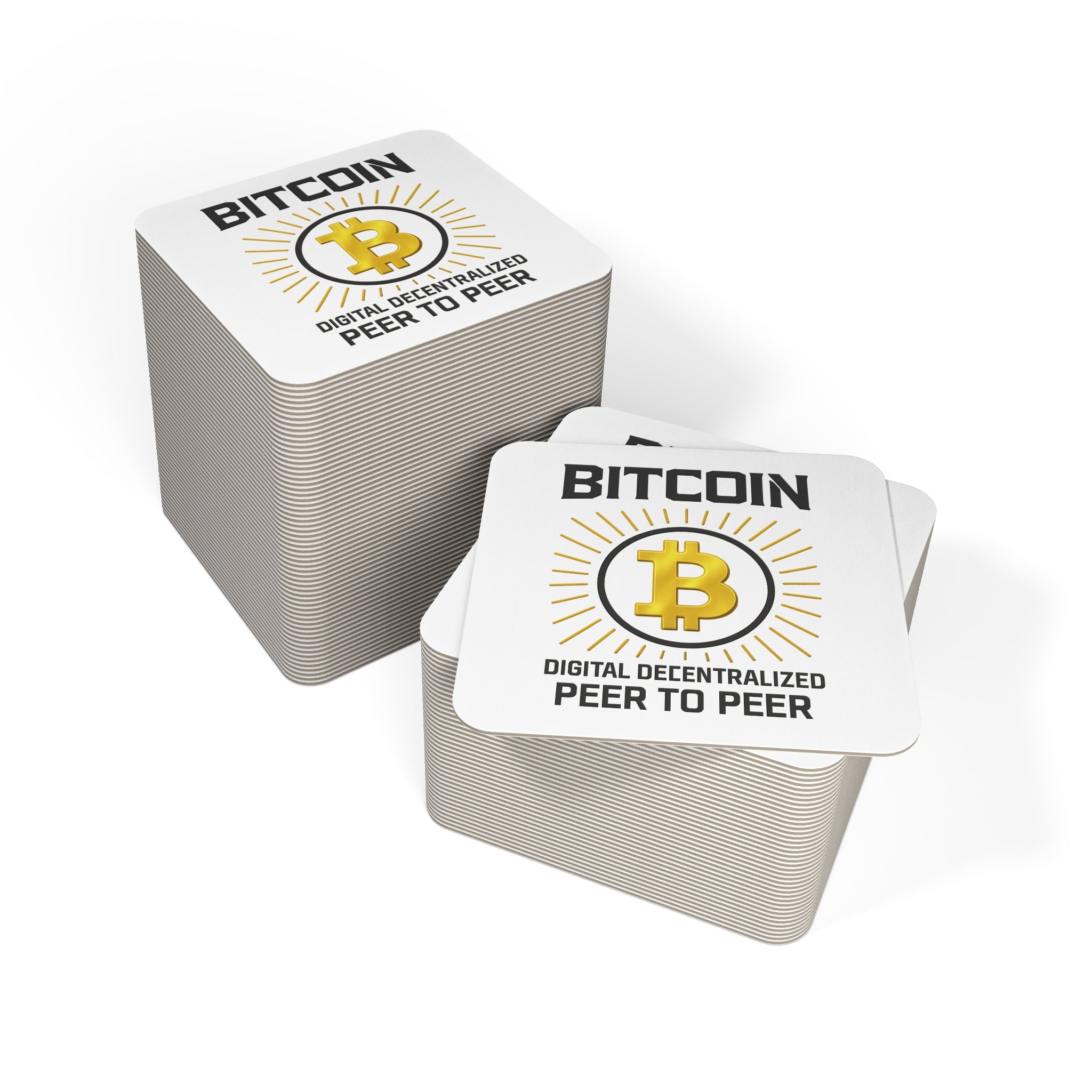 Bitcoin-Untersetzer – 50er- oder 100er-Set – Bitcoin bei jedem Schluck!