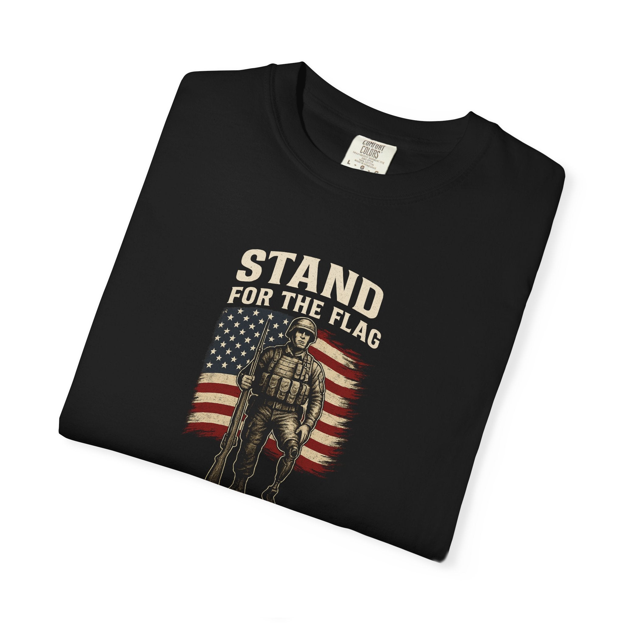 Stand for the Flag, Respect the Ones Who Can't Soldiers Tee Shirt 3 colors 100% cotton