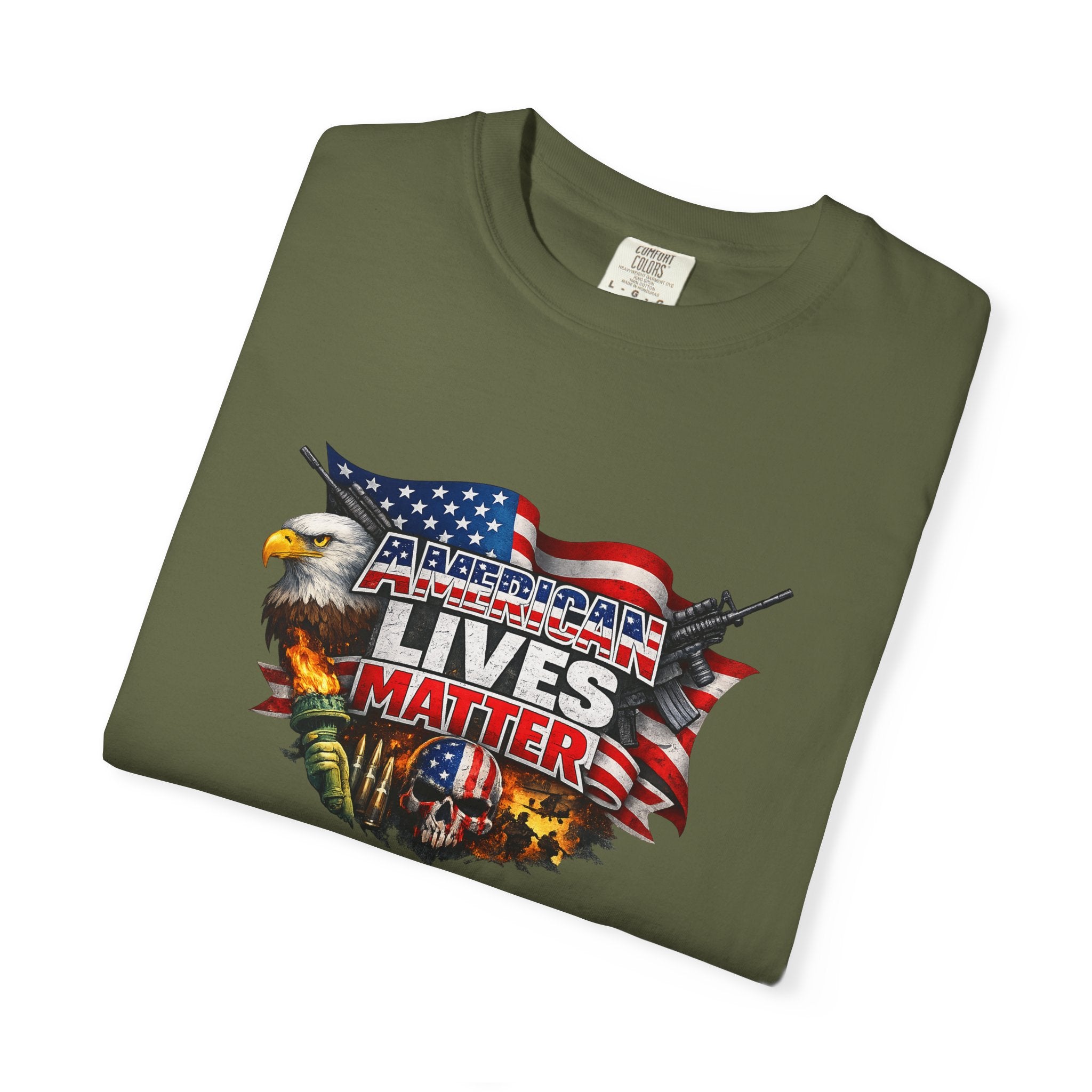 American Lives Matter Patriotisches T-Shirt Militär-Stil USA Freiheit Shirt Veteranen Support Tee 7 Farben 100% Baumwolle