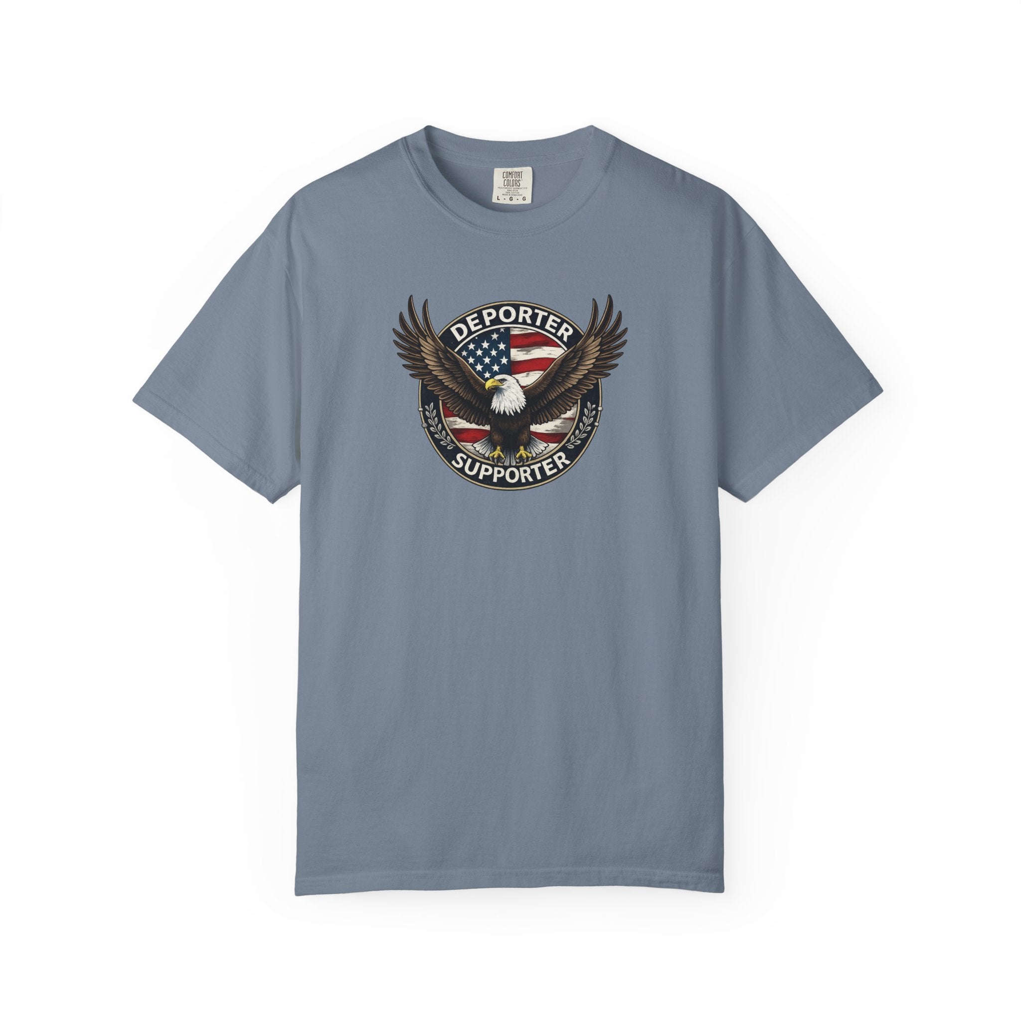 Abschiebeunterstützer T-Shirt Patriotischer Adler Grenzwall Shirt MAGA Einwanderungs Grafik-Tee America First Shirt 6 Farben 100% Baumwolle