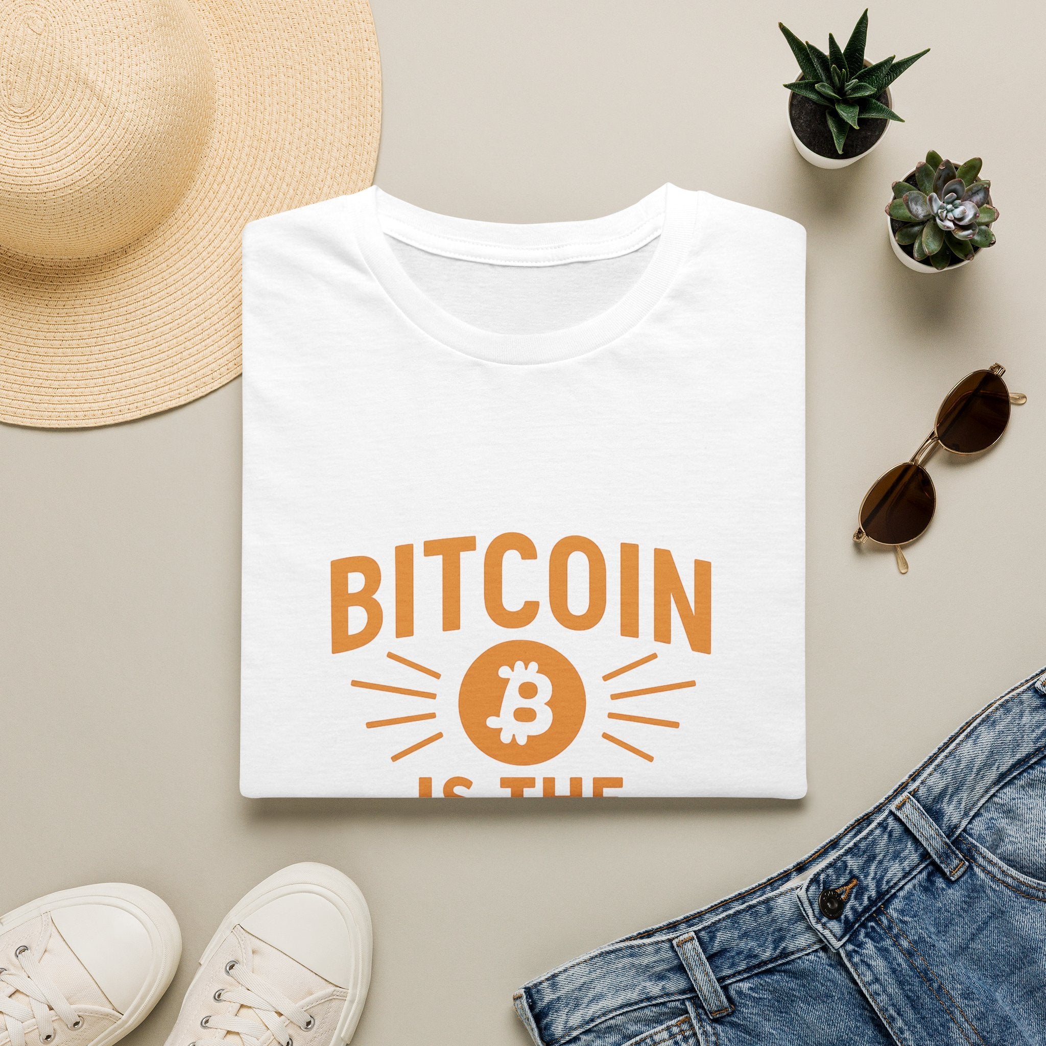 Bitcoin Is the Future Softstyle T-Shirt Tee Bold Ideas Timeless Message 3 colors 100% cotton