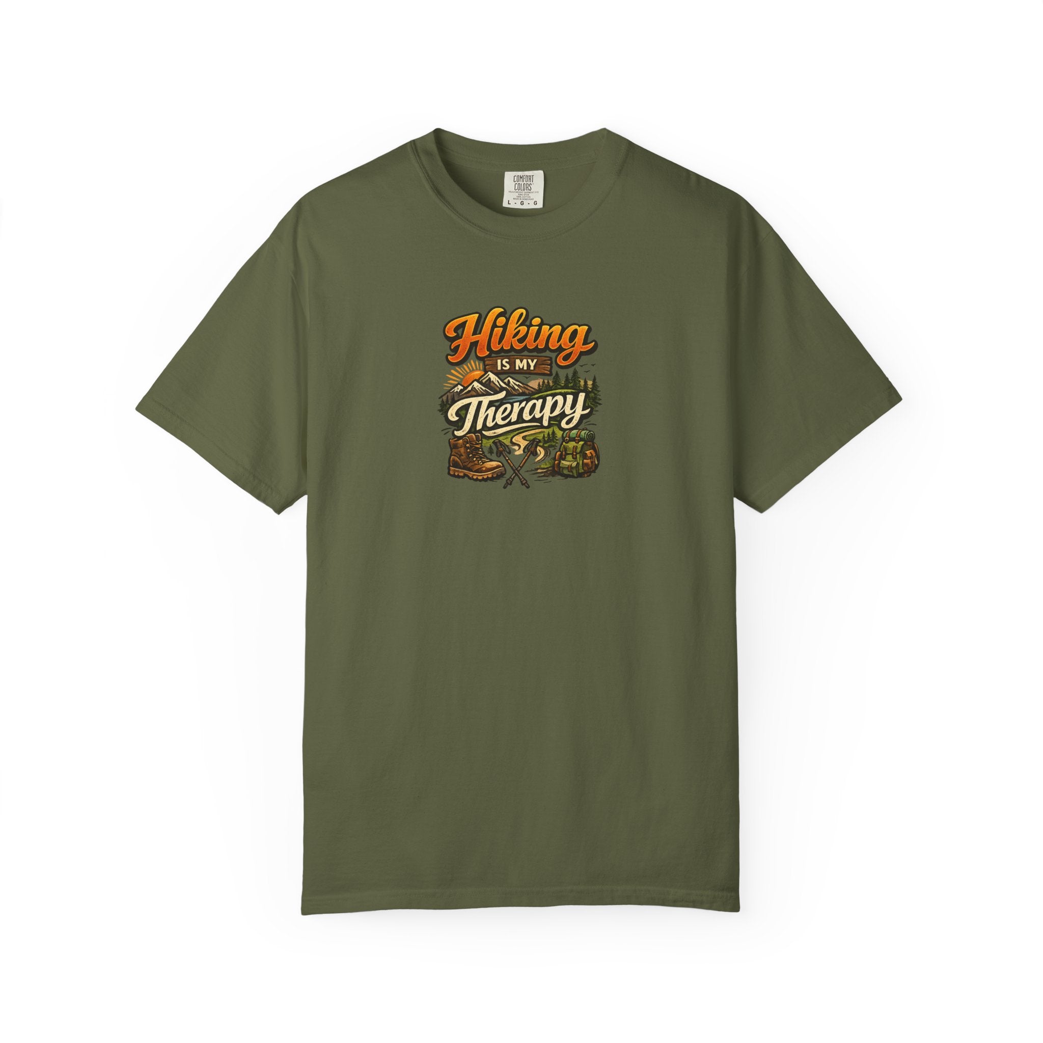 Hiking Is My Therapy Shirt Funny Hiking T-Shirt Outdoor Lover Gift Nature Adventure Tee Hiker Trail Shirt 7 colors 100% cotton