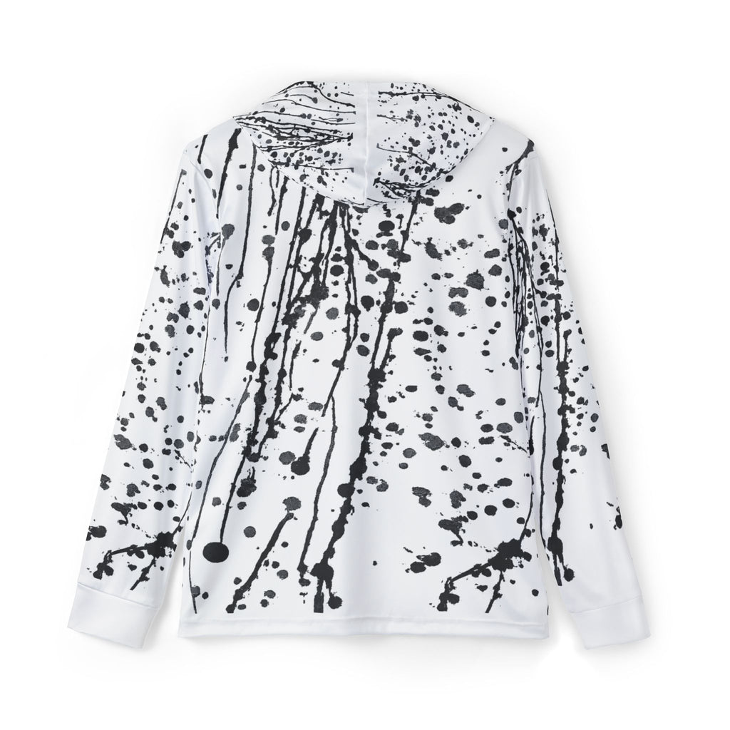 Black Paint Splatter UPF 50+ Performance Men's Sport Hoodie