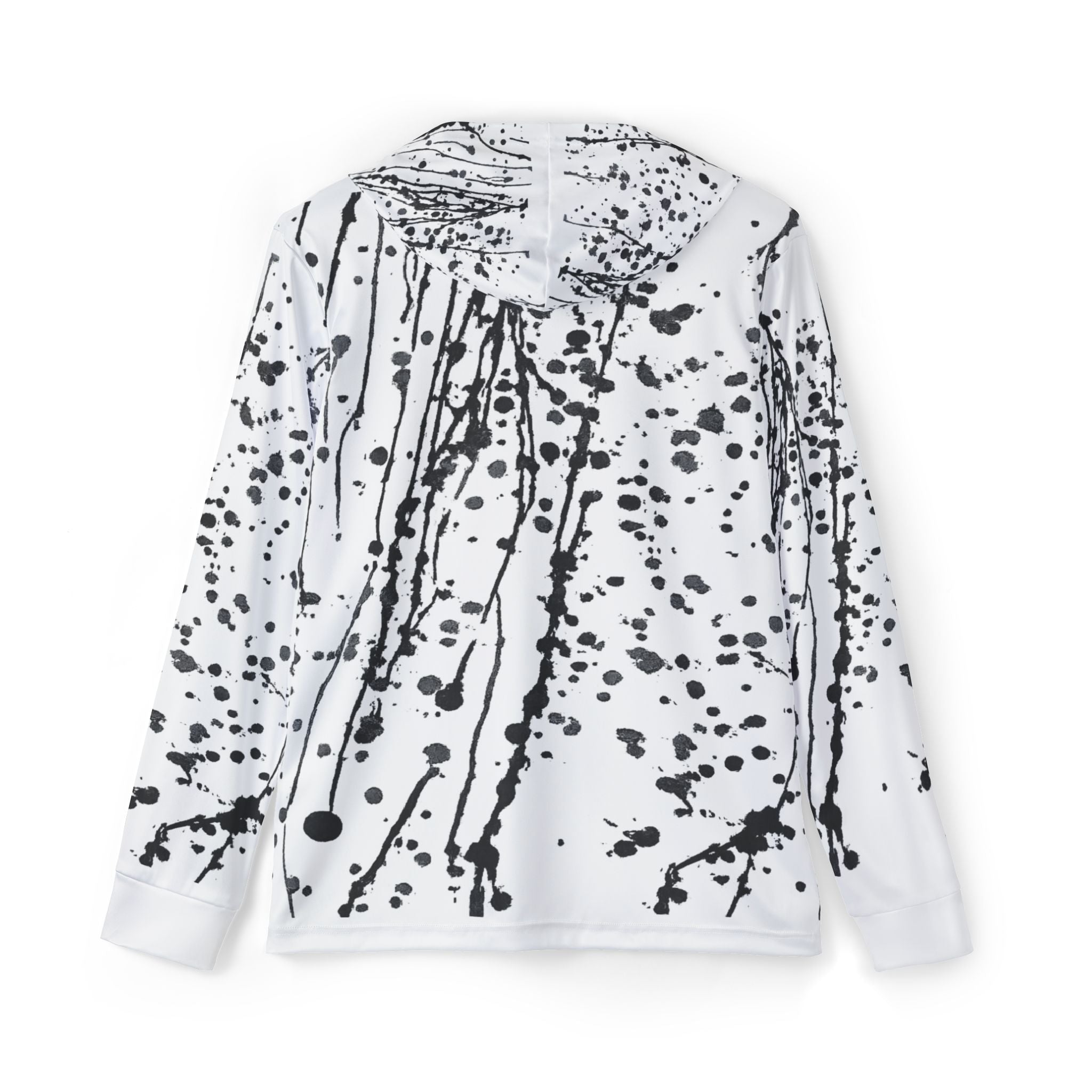Black Paint Splatter UPF 50+ Performance Men's Sport Hoodie