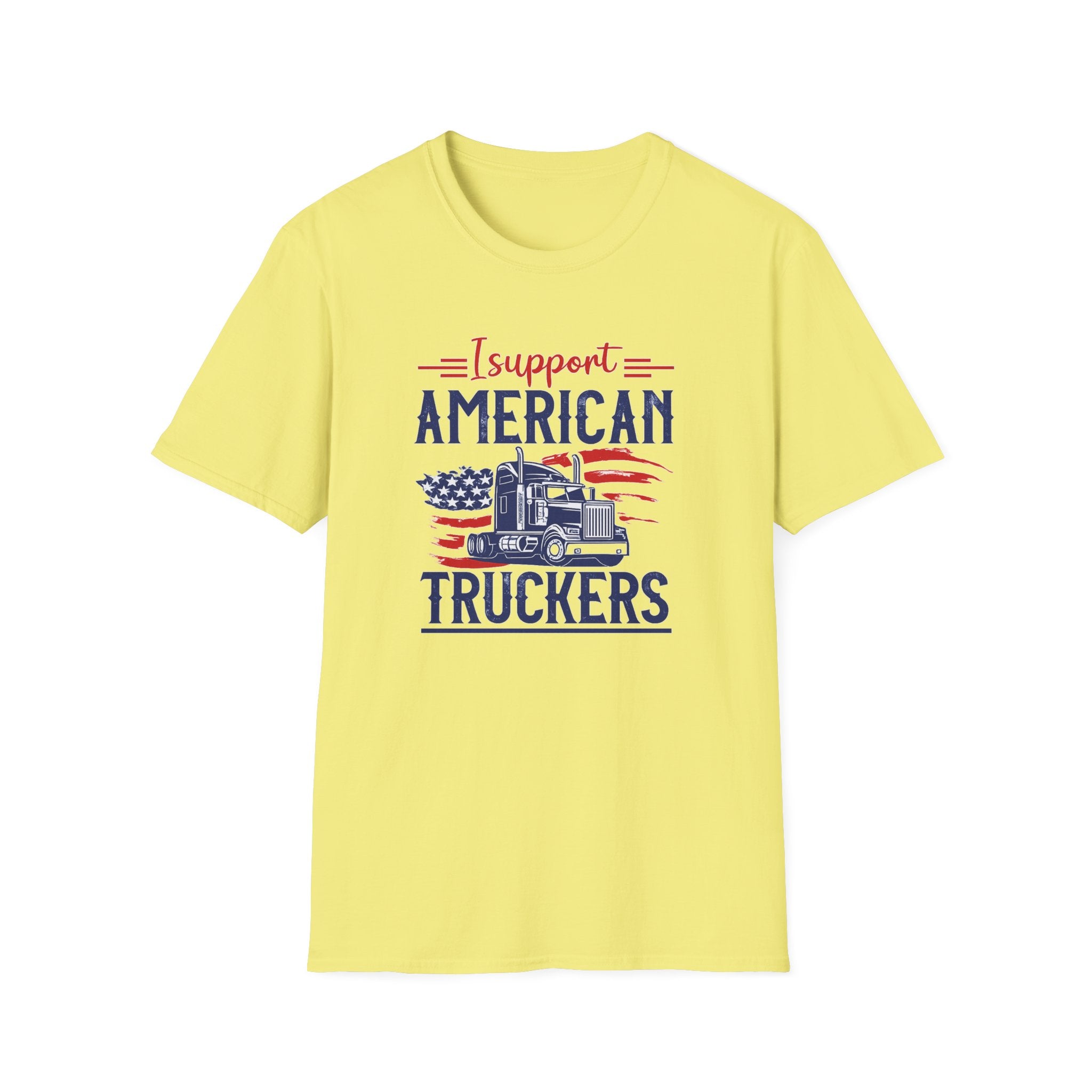 Sats and Stripes I Support American Truckers Shirt Yellow