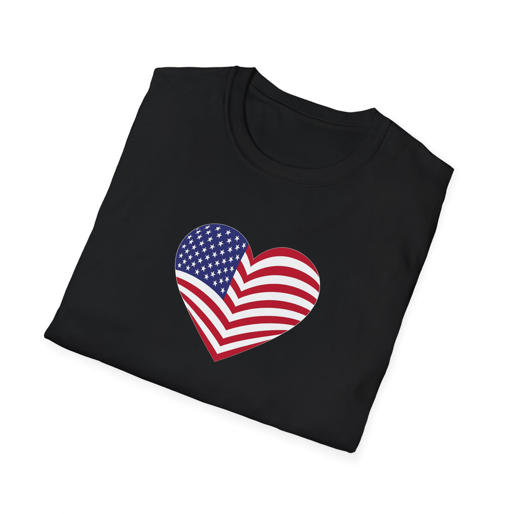 American Flag Heart TShirt Patriotic USA Love Tee Red White Blue Graphic Tee Summer USA Shirt 4 colors 100% cotton