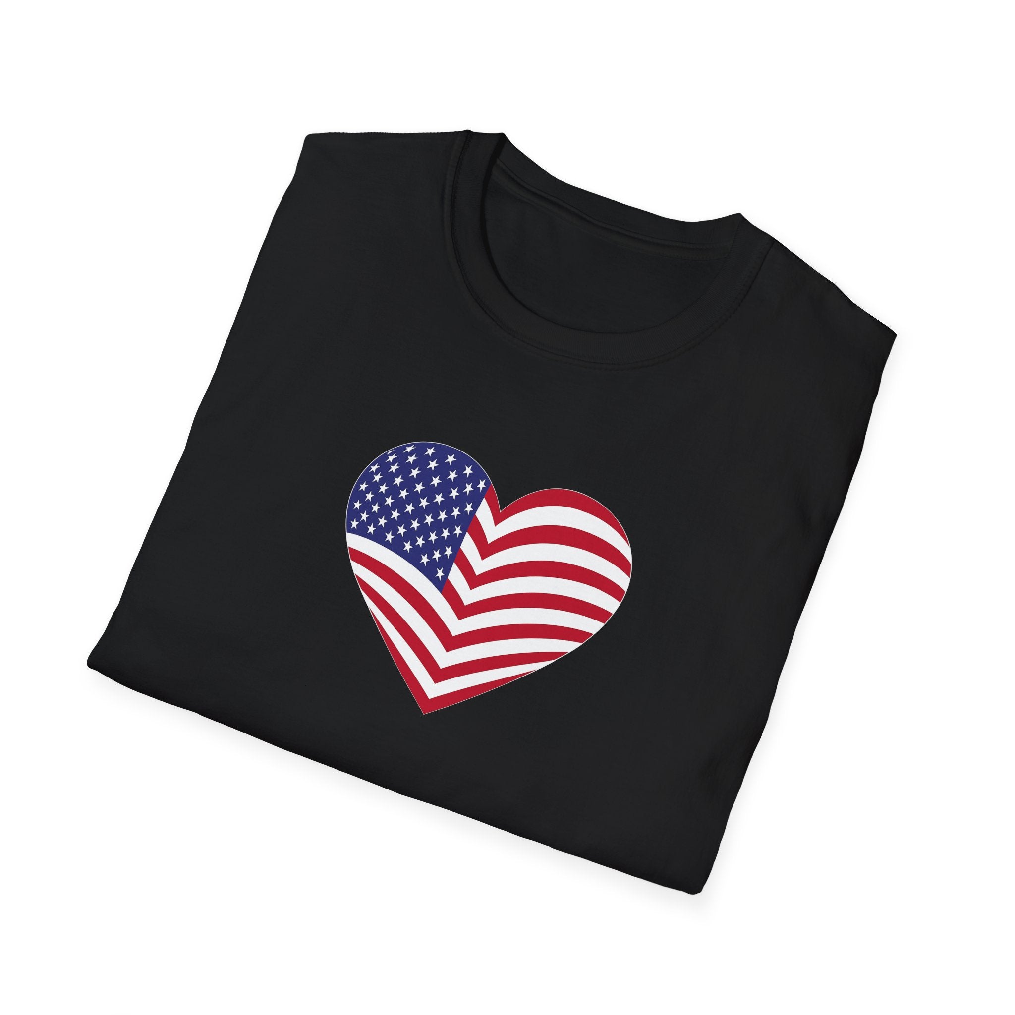 American Flag Heart TShirt Patriotic USA Love Tee Red White Blue Graphic Tee Summer USA Shirt 4 colors 100% cotton