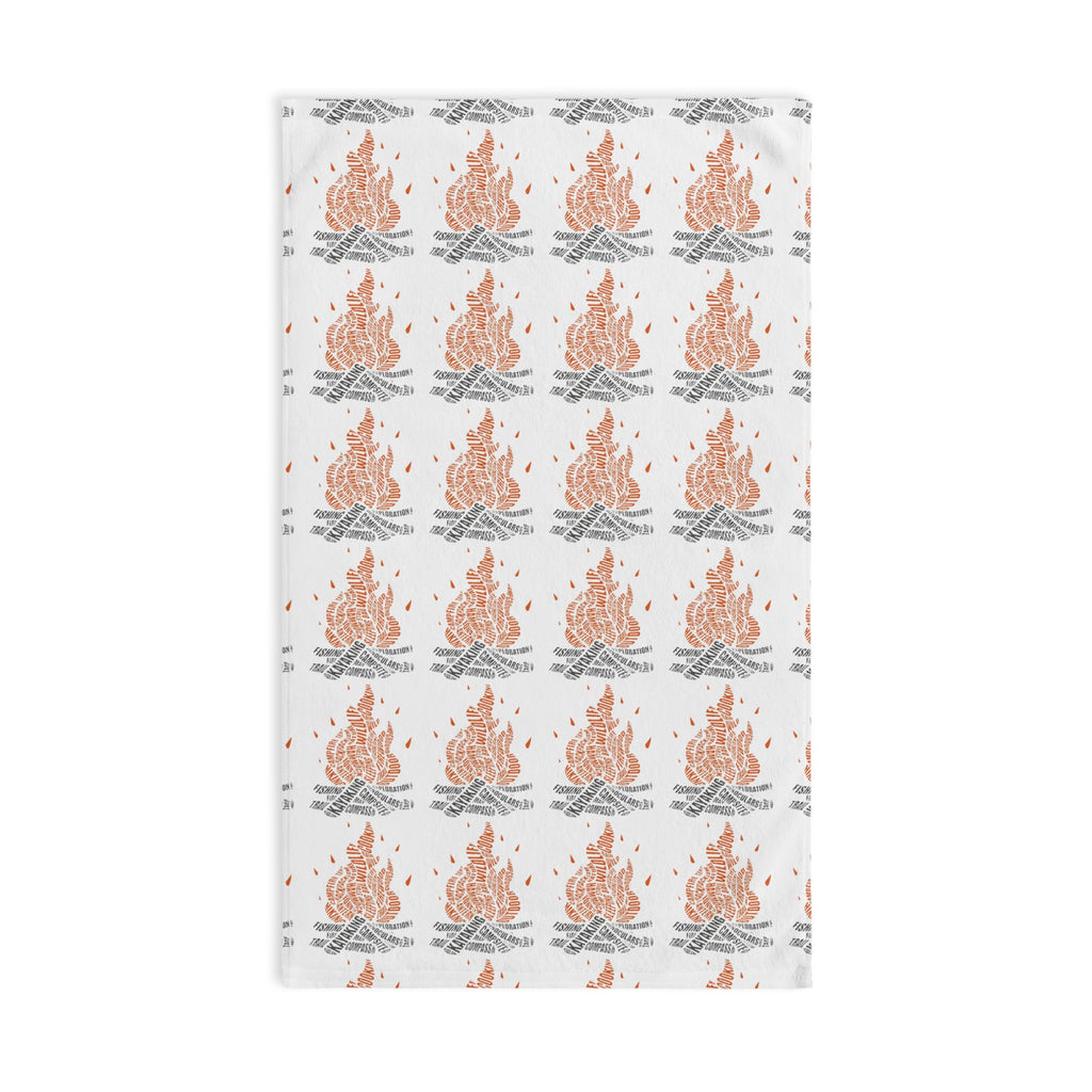 Campfire Pattern Hand Towel Bonfire Illustration Outdoor Camping Kitchen Towel