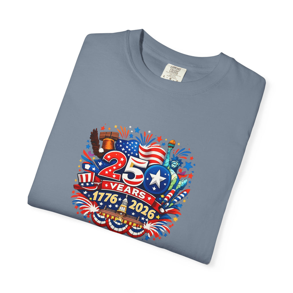 America 250 Years Shirt 1776-2026 Tee USA Independence Anniversary Shirt Fourth of July Shirt 6 colors 100% cotton