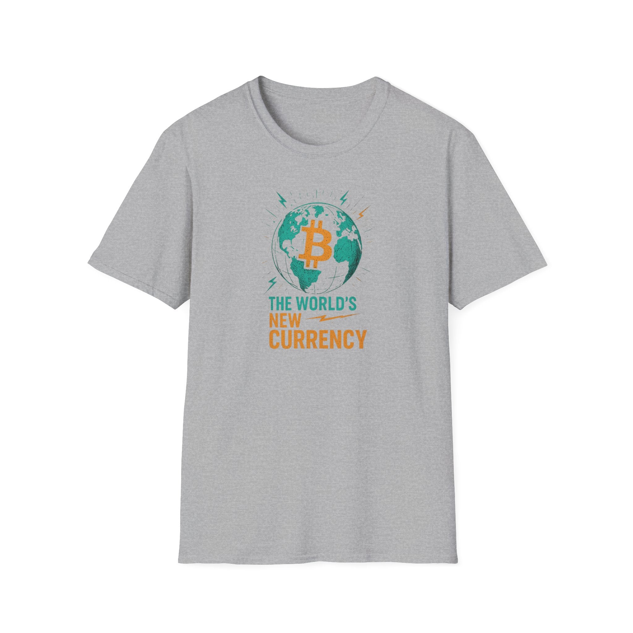Sats and Stripes Bitcoin World Currency T-Shirt Gray