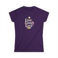 Cute ''Live Laugh Love'' T-Shirt for Women Positive Quote Tee 4 colors 100% cotton