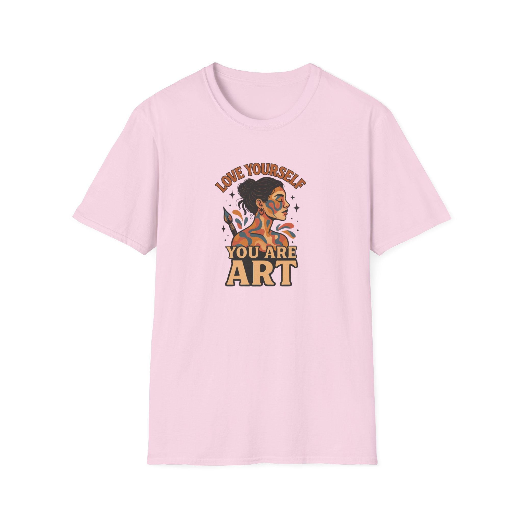 Love Yourself You Are Art T-Shirt Inspirational Graphic Tee for Women Retro Self Love Shirt 8 colors 100% cotton