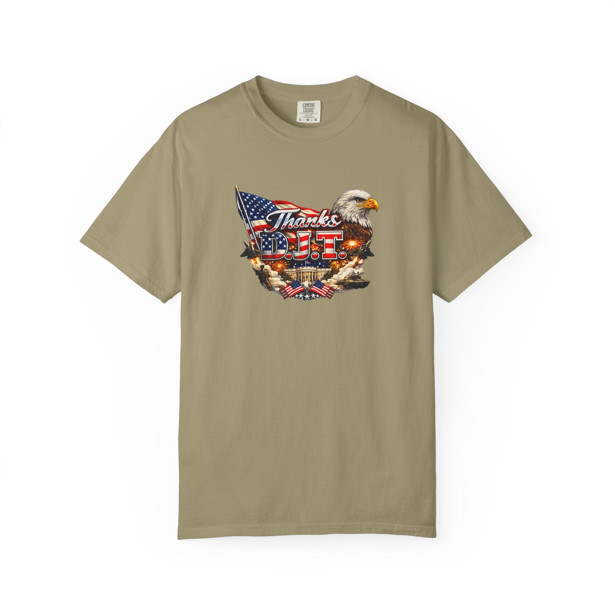 Thanks D.J.T Patriotic Eagle Shirt American Flag Graphic Tee USA Pride Freedom T-Shirt Patriotic Gift 7 colors 100% cotton