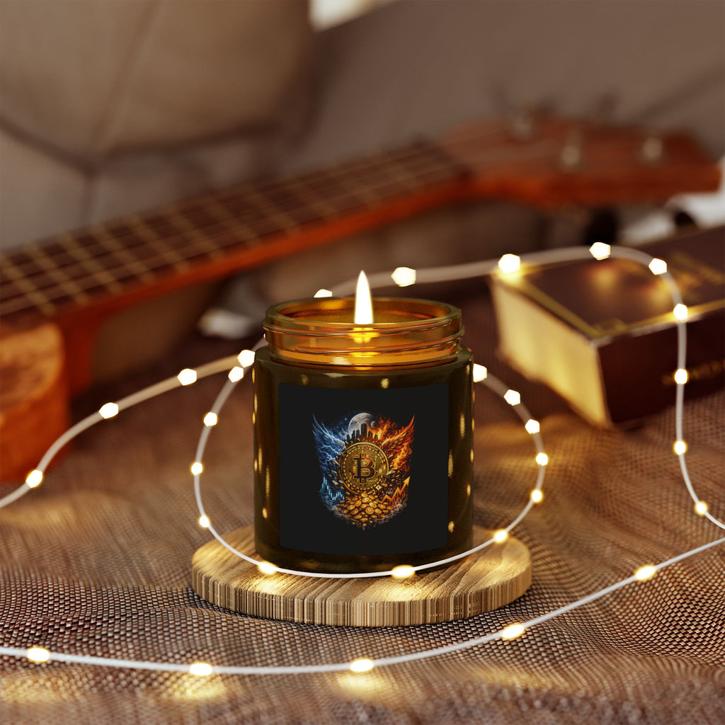 Bitcoin Scented Candles, Coconut Apricot Wax (4oz, 9oz) 8 scents available