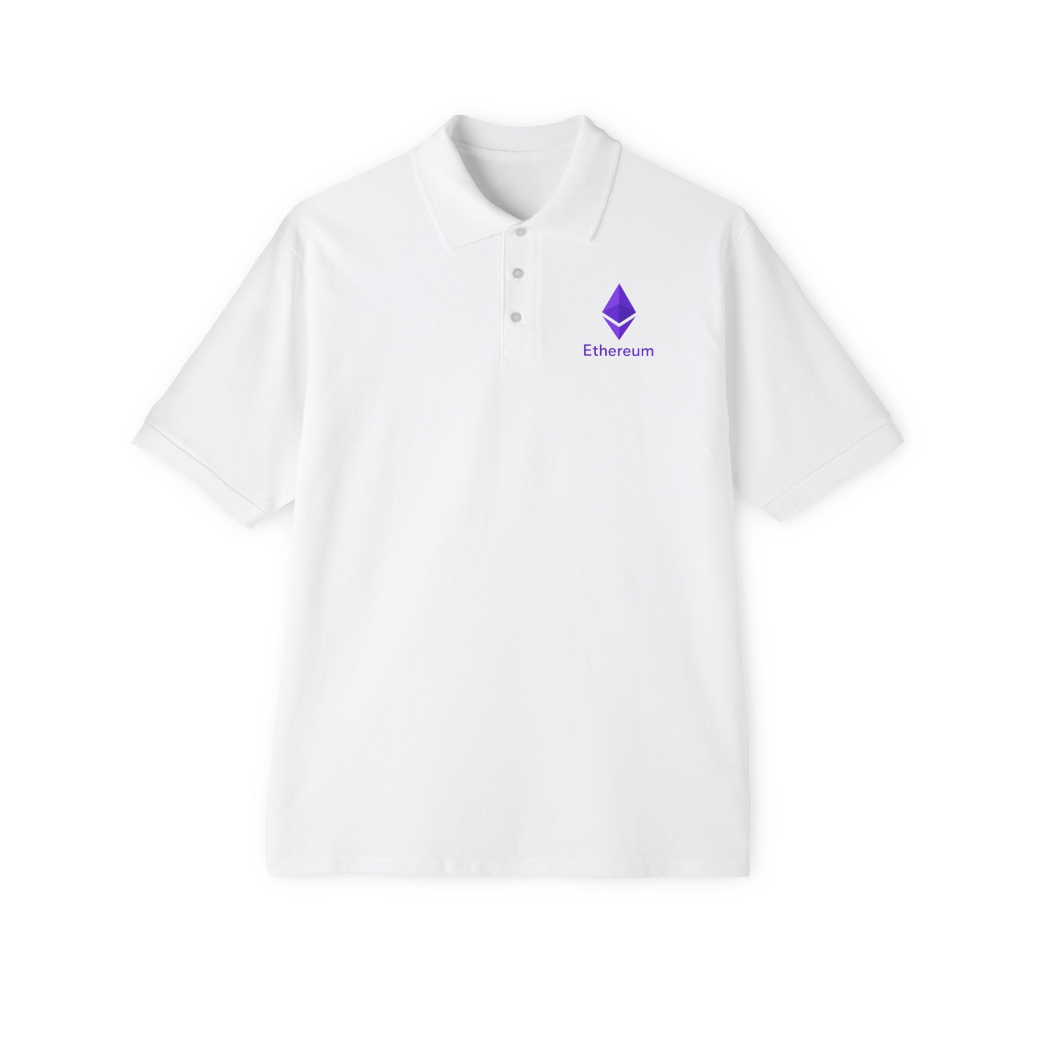 Ethereum Polo Shirt for Men ETH Crypto Logo Polo Crypto Enthusiast Gift Minimalist Crypto Clothing 3 colors 100% cotton