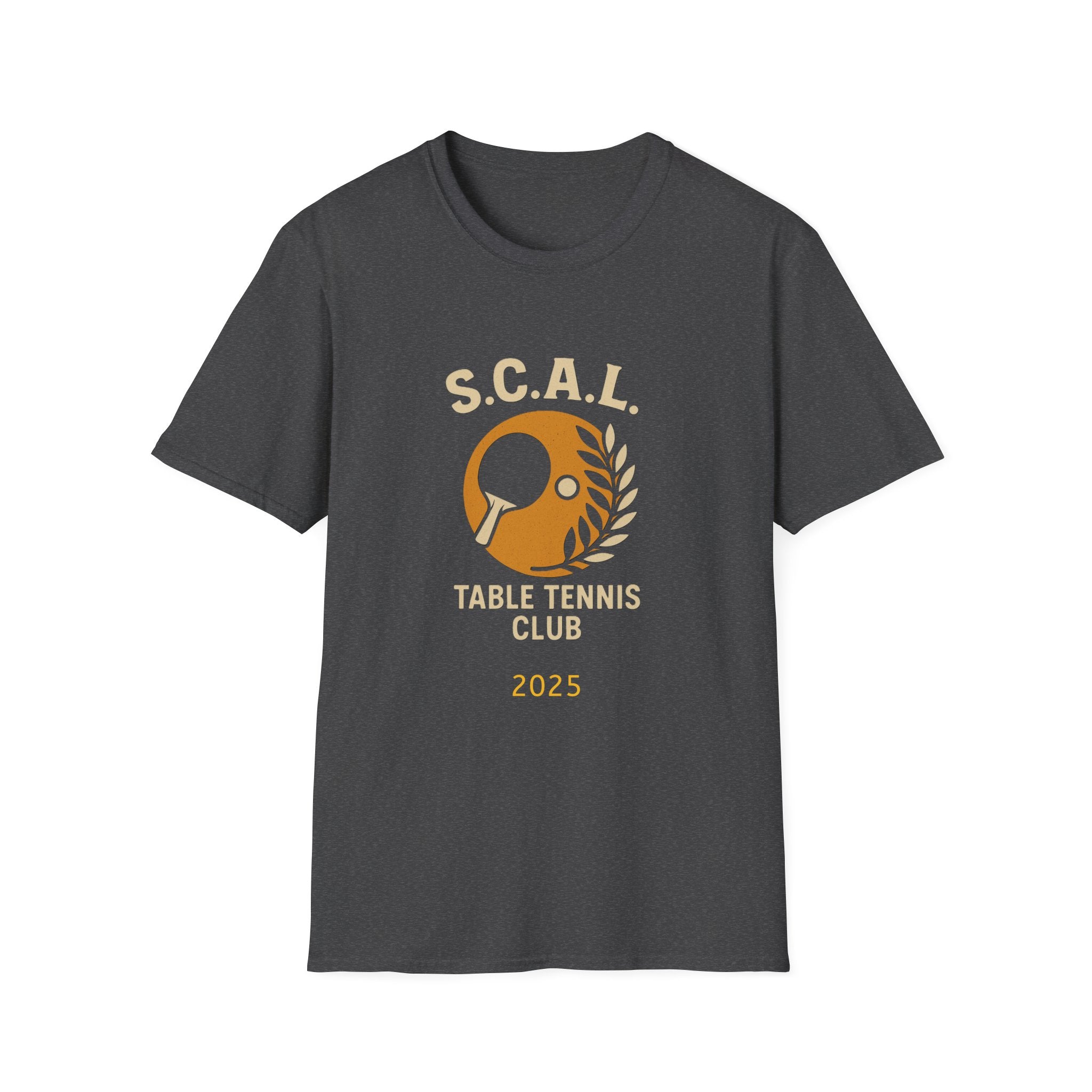 Sats and Stripes S.C.A.L. Table Tennis Club T-Shirt Custom made for Sun City Aliante Charcoal