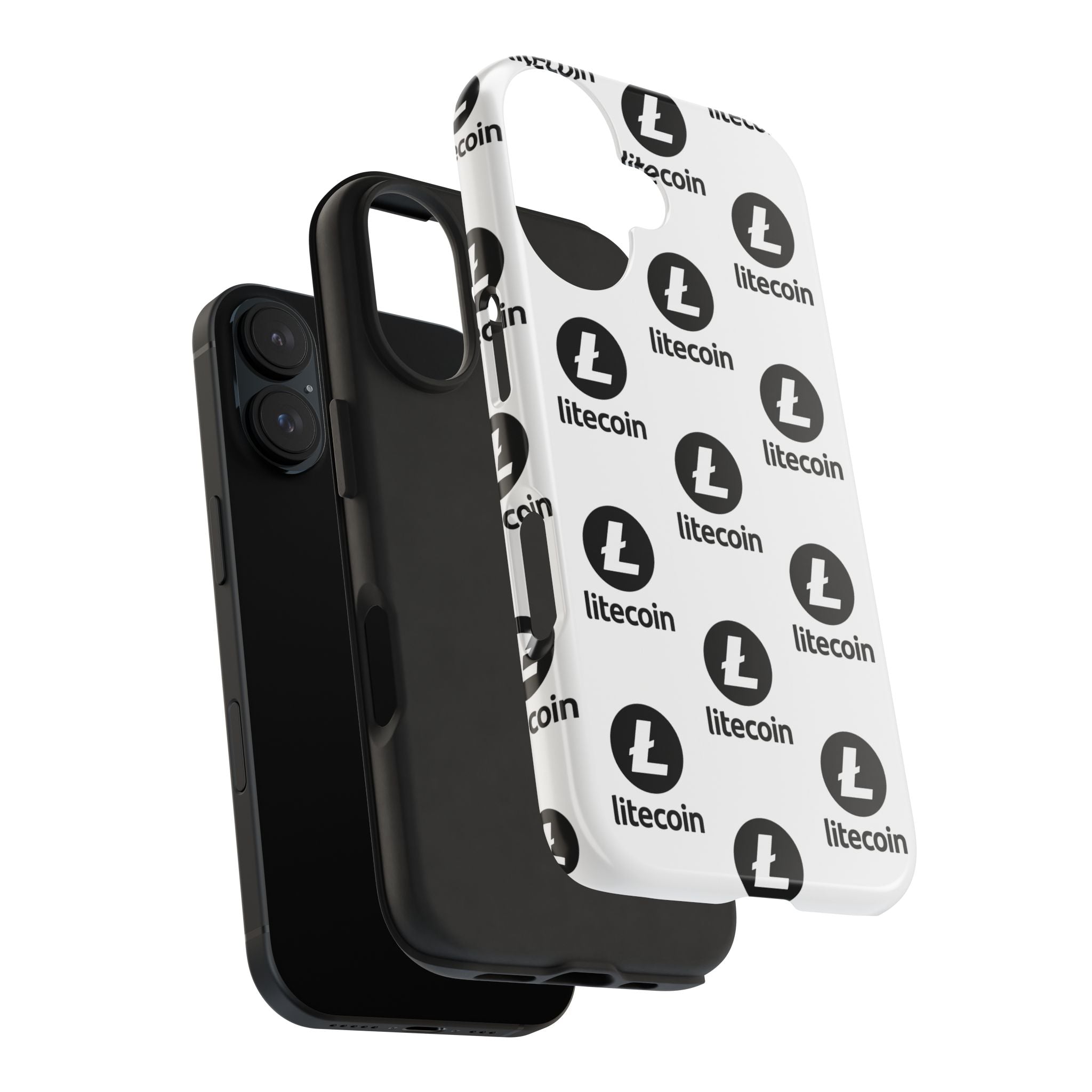 Litecoin Tough Phone Case Crypto iPhone Case Samsung Galaxy Case Litecoin Logo Phone Cover Glossy Protective Case