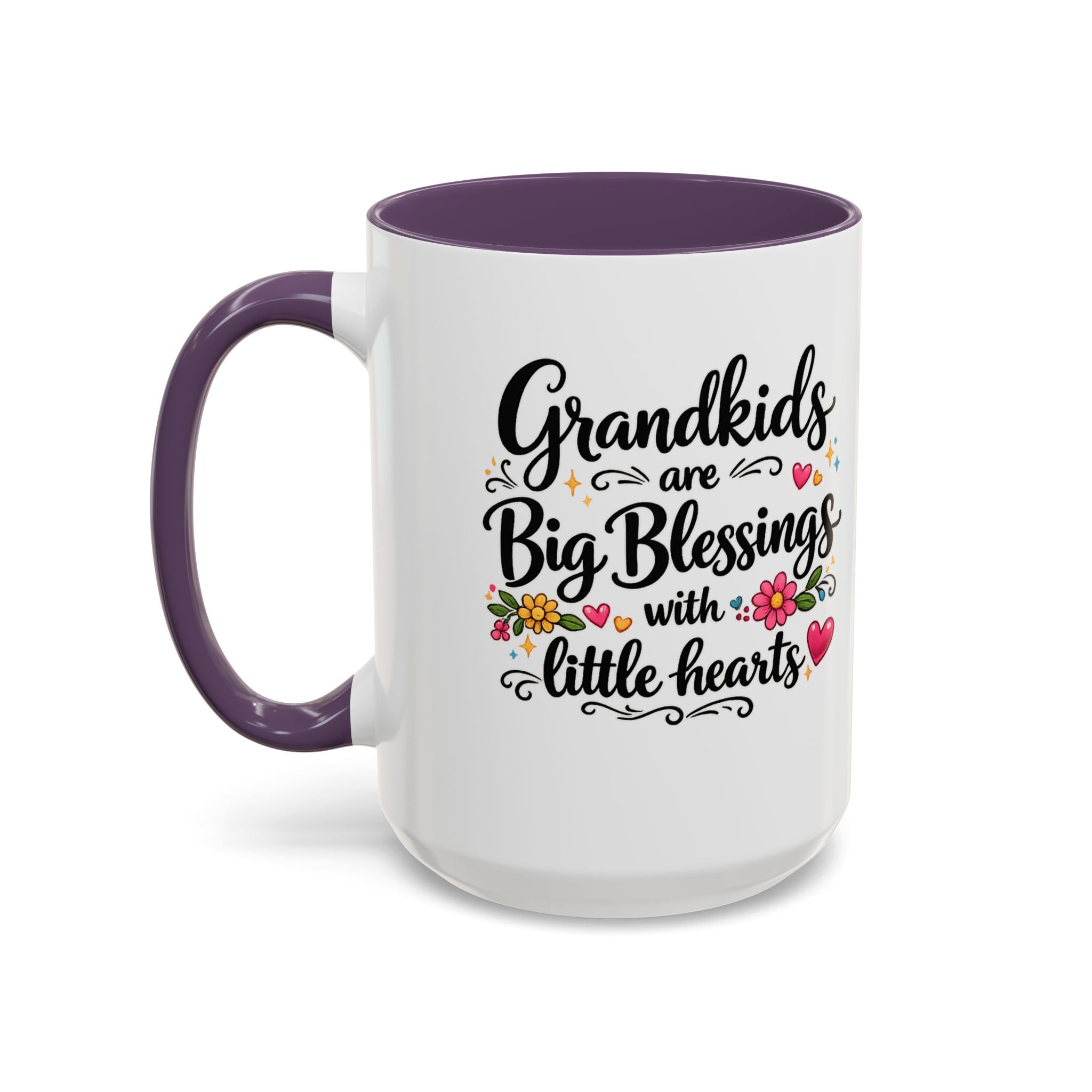 Grandkids Are Big Blessings Mug Grandma Coffee Mug Floral Grandma Gift 6 Color Options 11 oz or 15 oz