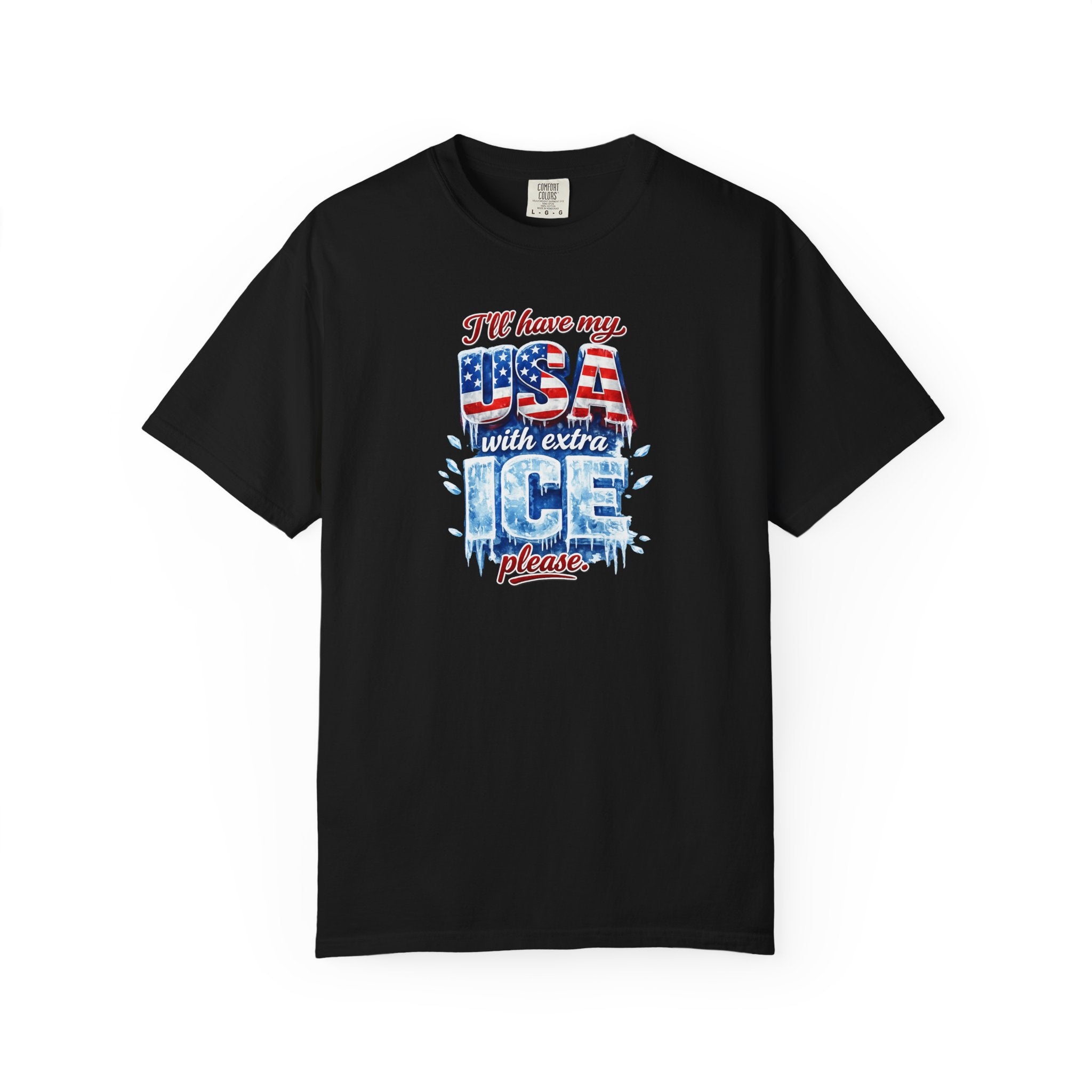 Patriotic "USA With Extra ICE" Shirt Men's Patriotic T-Shirt Pro Ice Merch USA Pride Apparel 6 colors 100% cotton