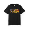 SatsandStripes.com BITCOIN FOR FREEDOM – Patriotic Bitcoin T-Shirt | American Flag Crypto Tee | Freedom & Financial Independence Unisex Shirt Black