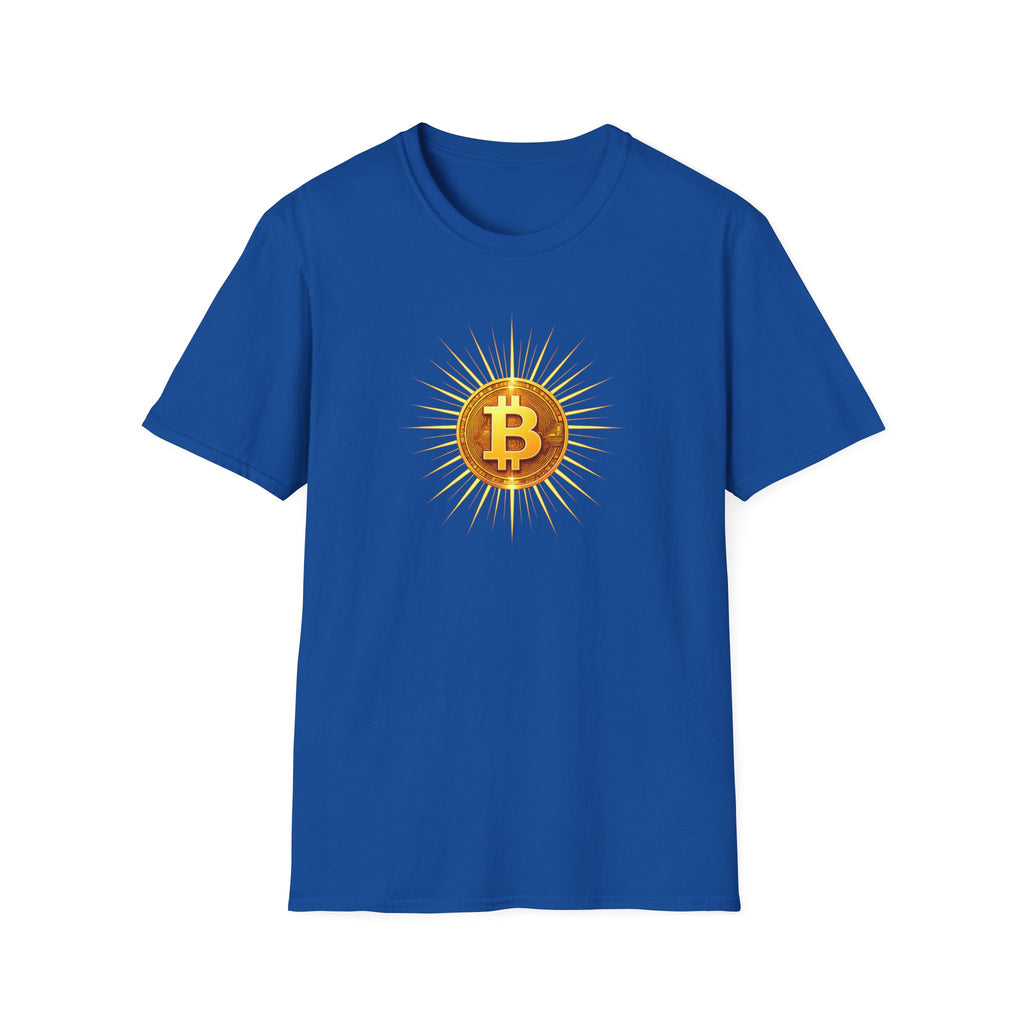 Sats and Stripes Bitcoin Sunburst Tee Where style meets conviction & the future burns bright Royal Blue